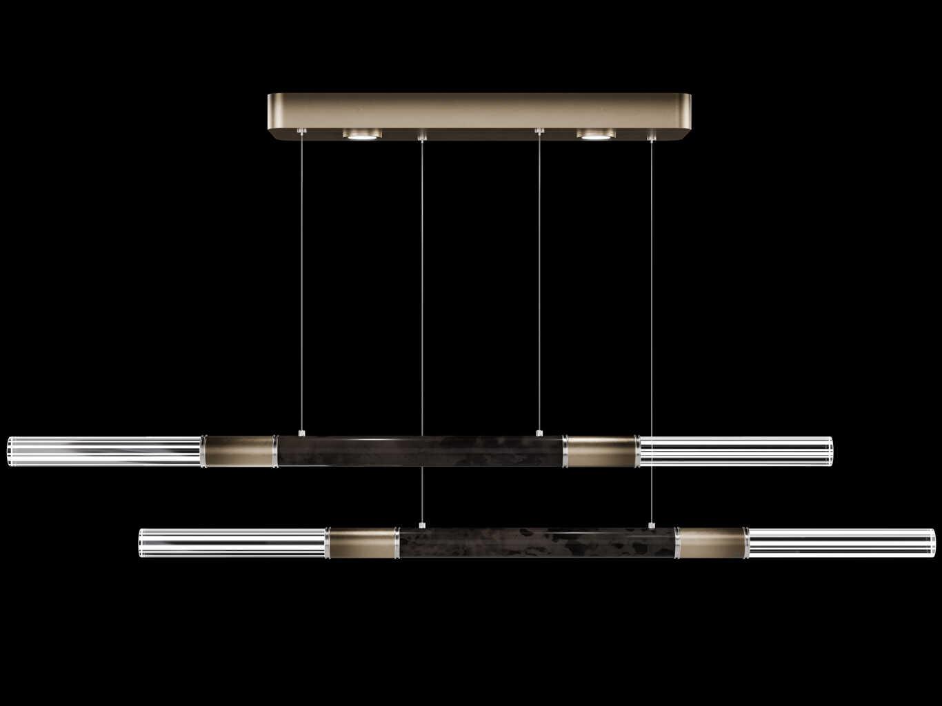 Fine Art Handcrafted Lighting Antonia 6-Light Ombre Bronze Linear Island Pendant