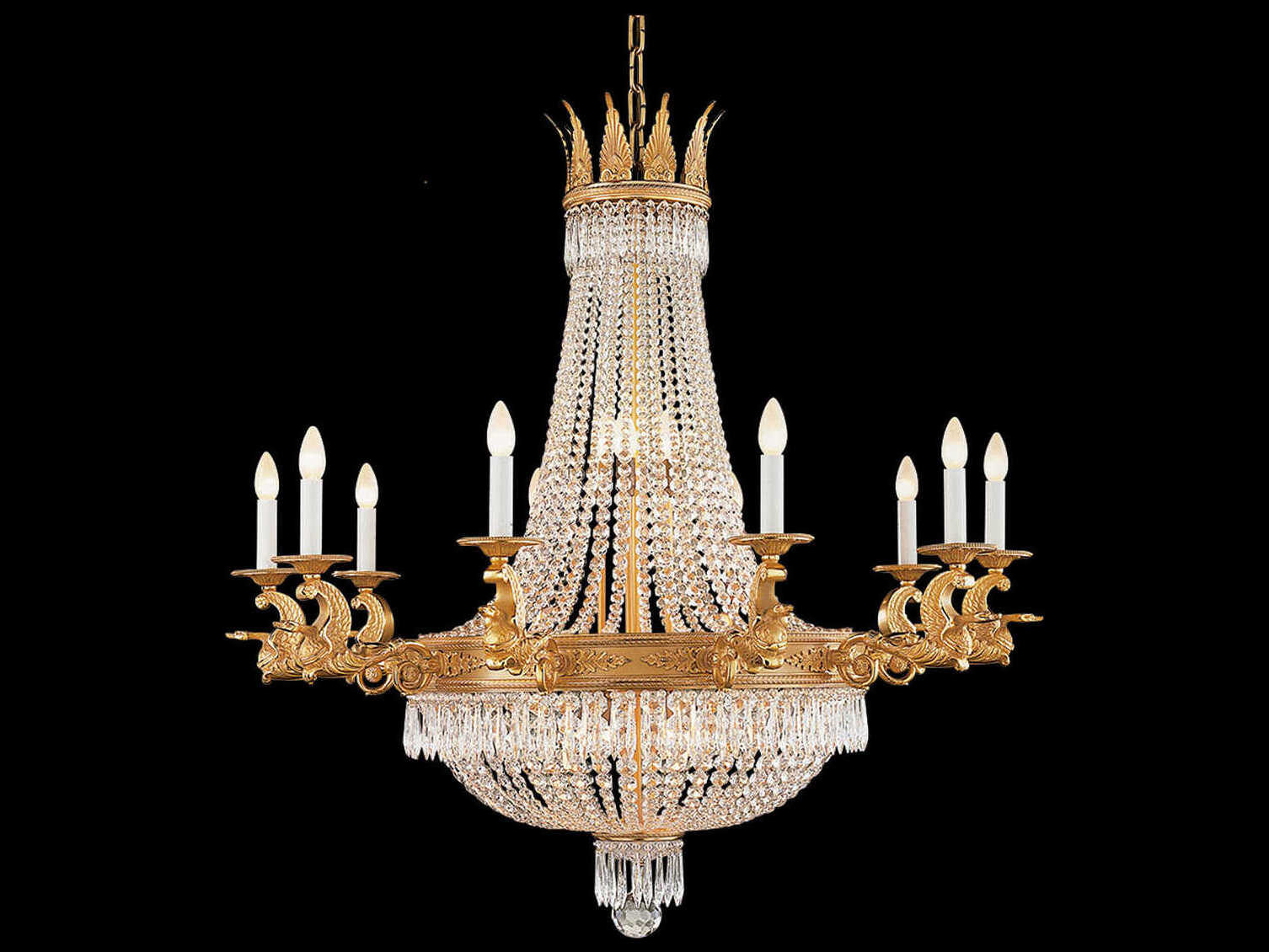 Fine Art Handcrafted Lighting Mariner Luxury 23-Light Antique Gold Plated Traditional Candelabra Chandelier
