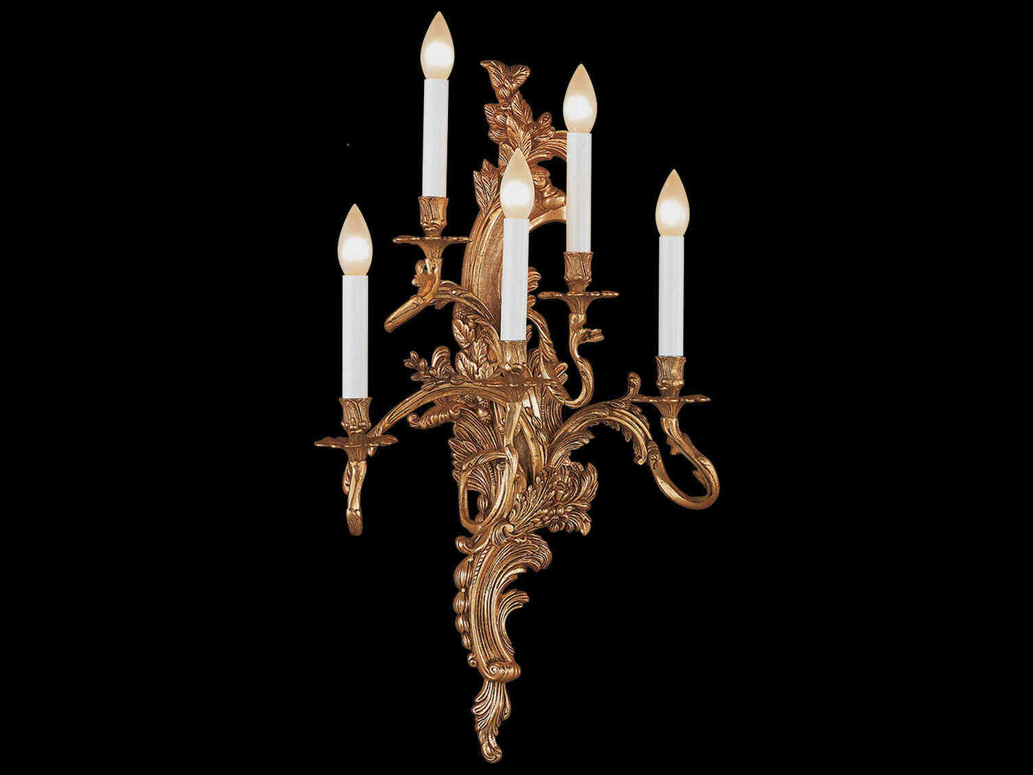 Fine Art Handcrafted Lighting Mariner Luxury 5-Light French Gold Traditional Wall Sconce