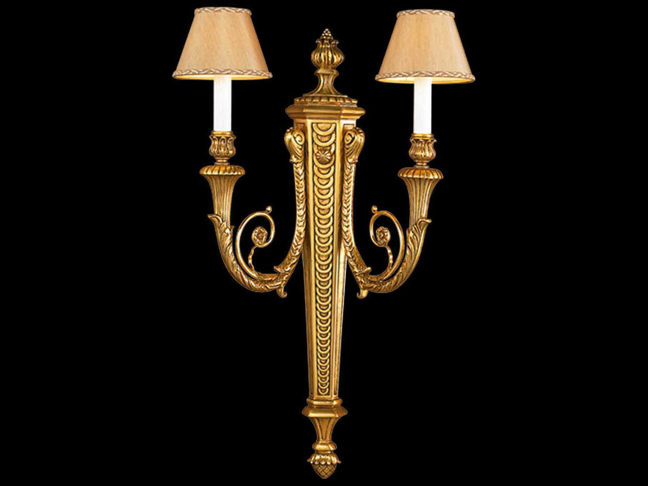 Fine Art Handcrafted Lighting Mariner Luxury 2-Light French Gold Traditional Wall Sconce