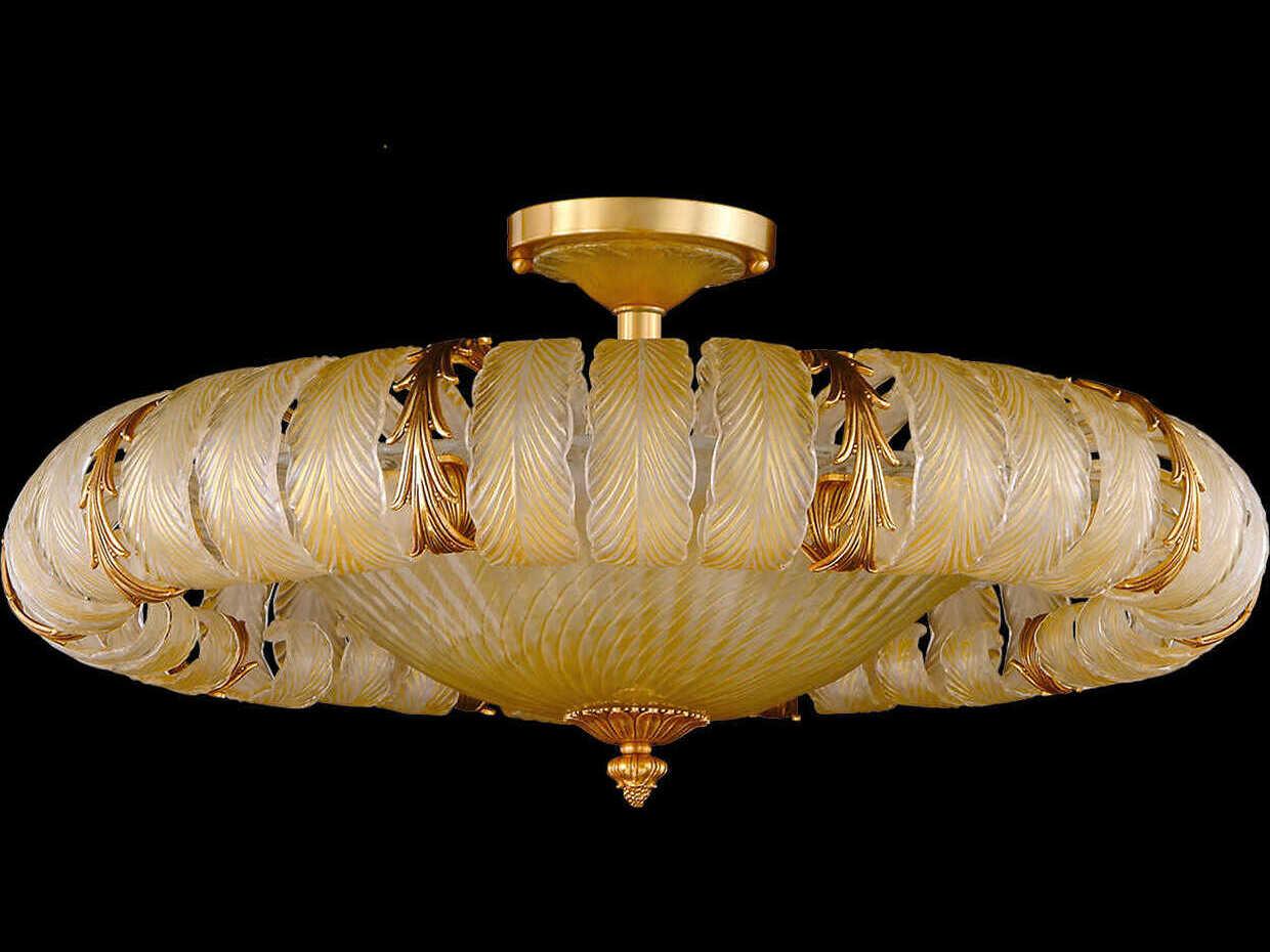 Fine Art Handcrafted Lighting Mariner Luxury 10-Light French Gold Traditional Semi Flush Mount