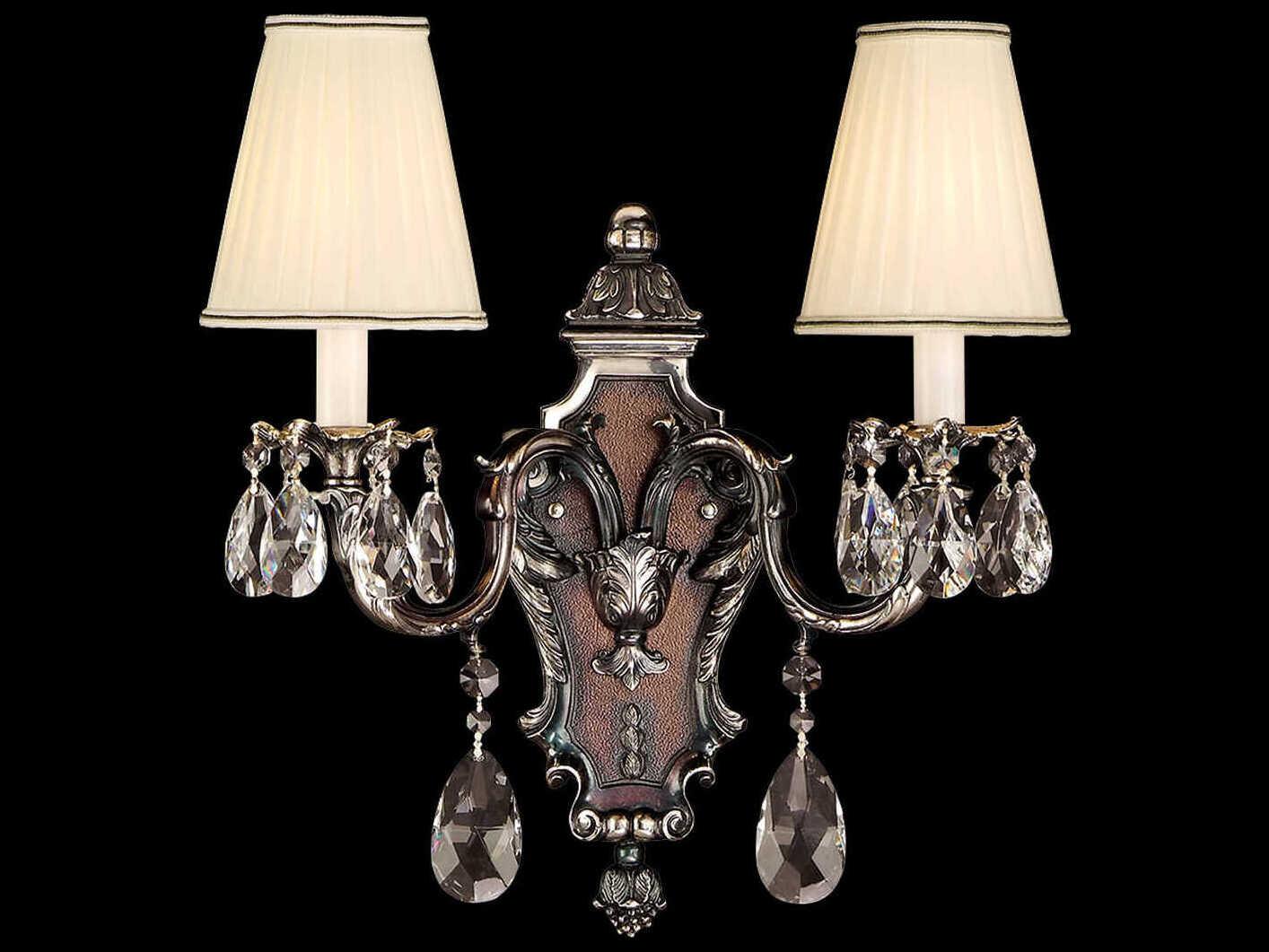 Fine Art Handcrafted Lighting Mariner Luxury 2-Light Old Silver Traditional Wall Sconce