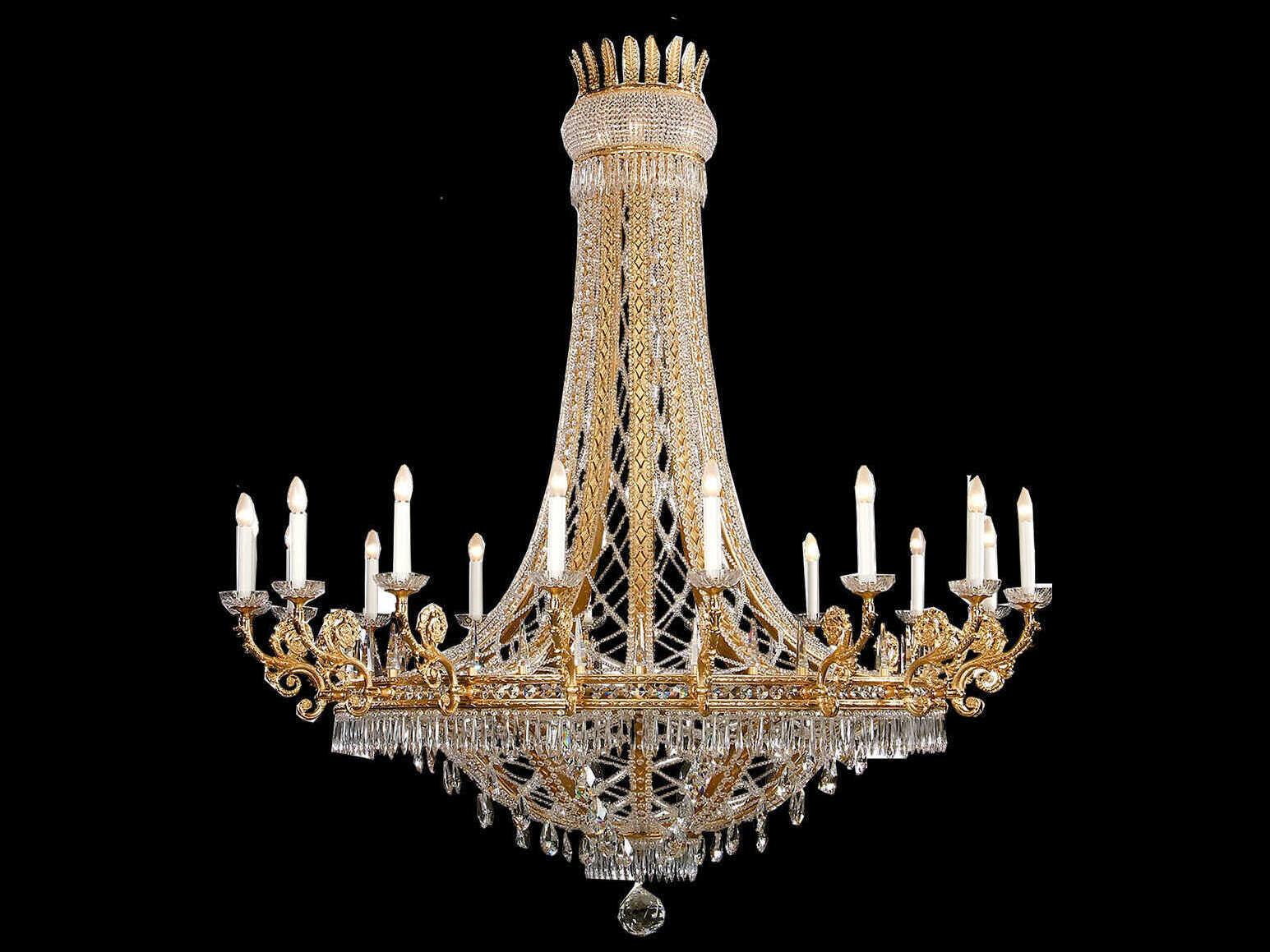 Fine Art Handcrafted Lighting Mariner Luxury 22-Light Antique Gold Plated Traditional Candelabra Chandelier