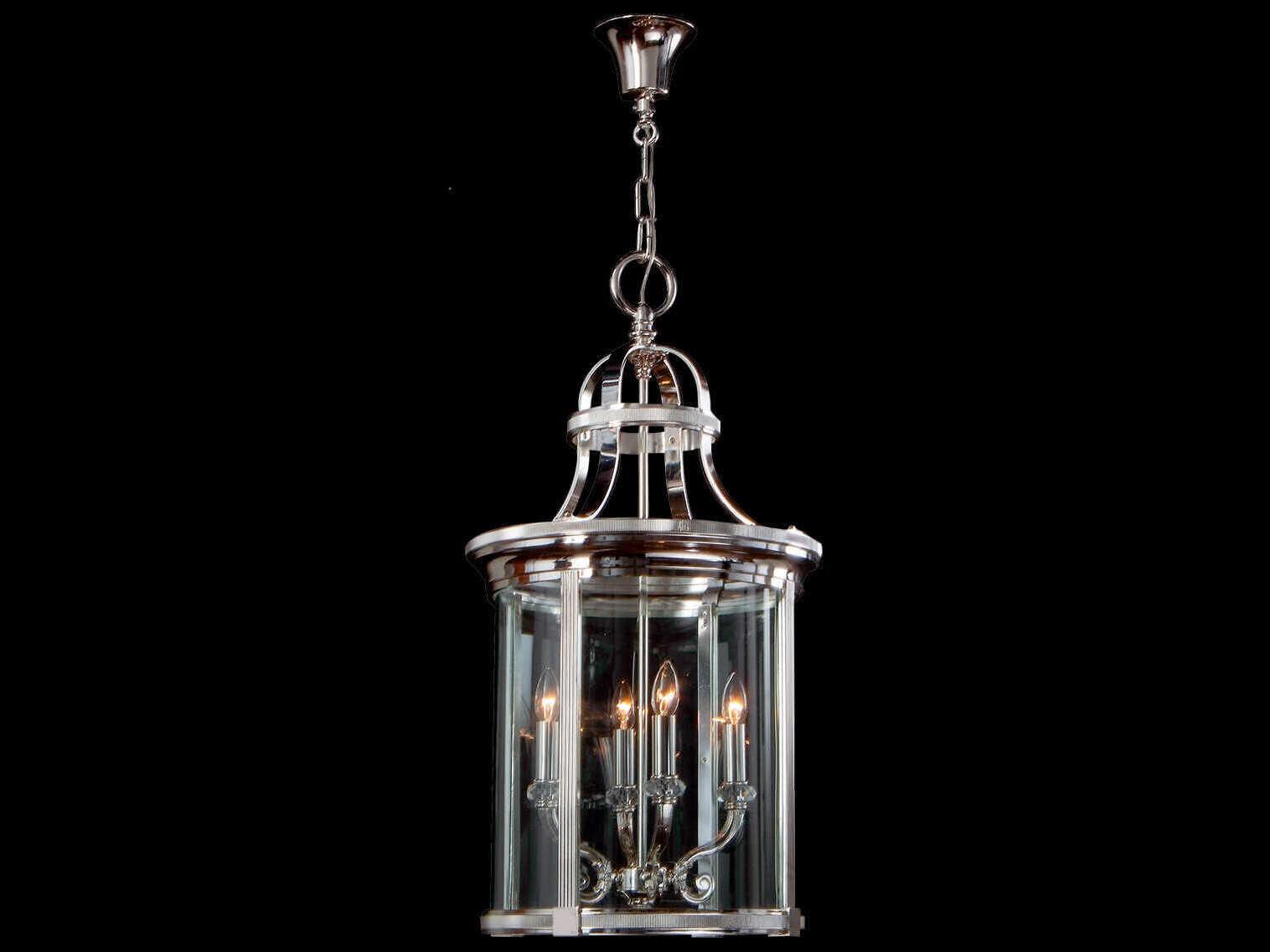 Fine Art Handcrafted Lighting Mariner Luxury 4-Light Polished Silver Traditional Cylinder Pendant