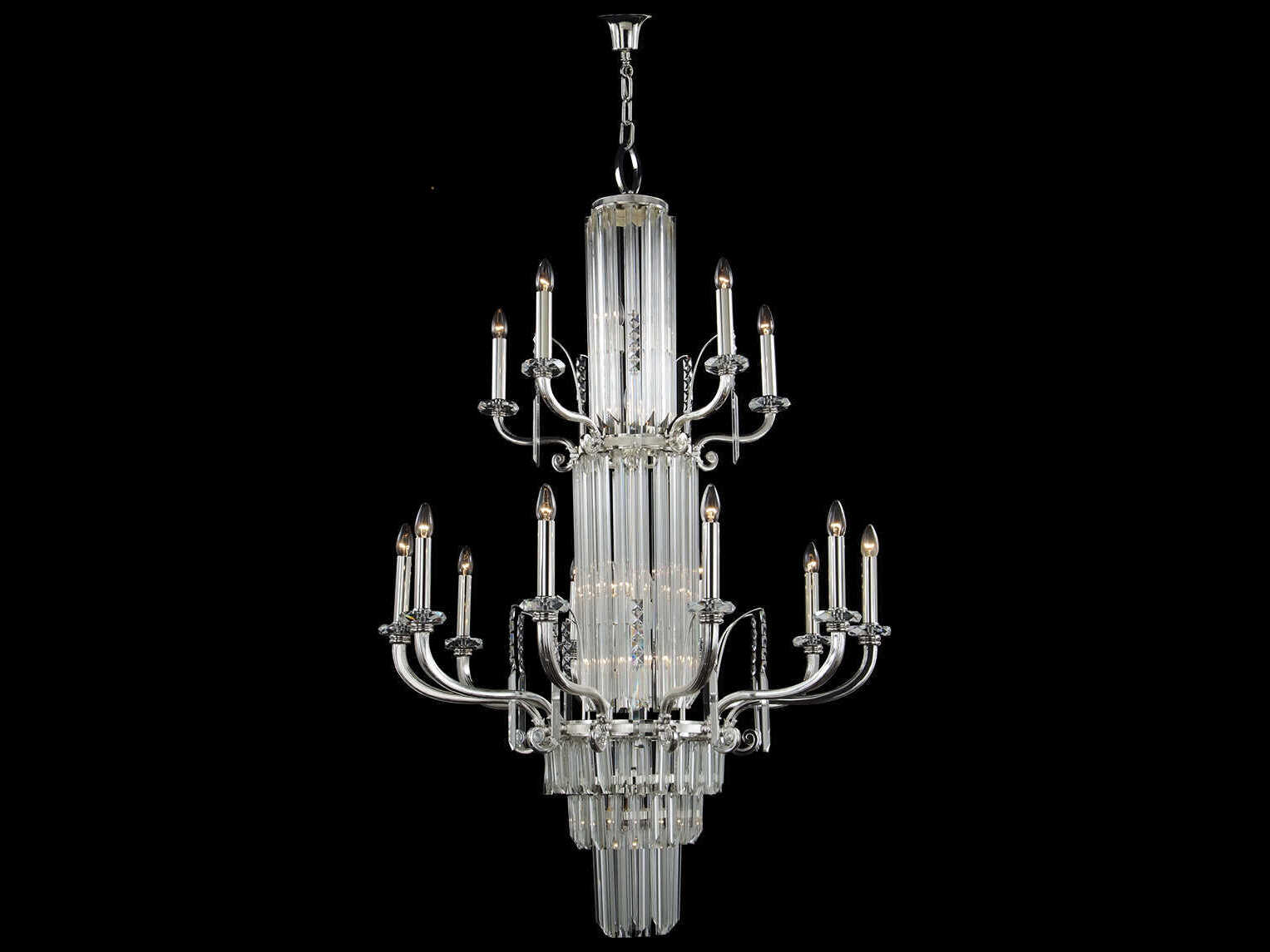 Fine Art Handcrafted Lighting Mariner Luxury 25-Light French Gold Silver Traditional Candelabra Chandelier