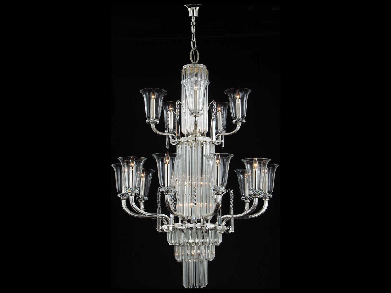 Fine Art Handcrafted Lighting Mariner Luxury 26-Light Polished Silver Traditional Candelabra Chandelier