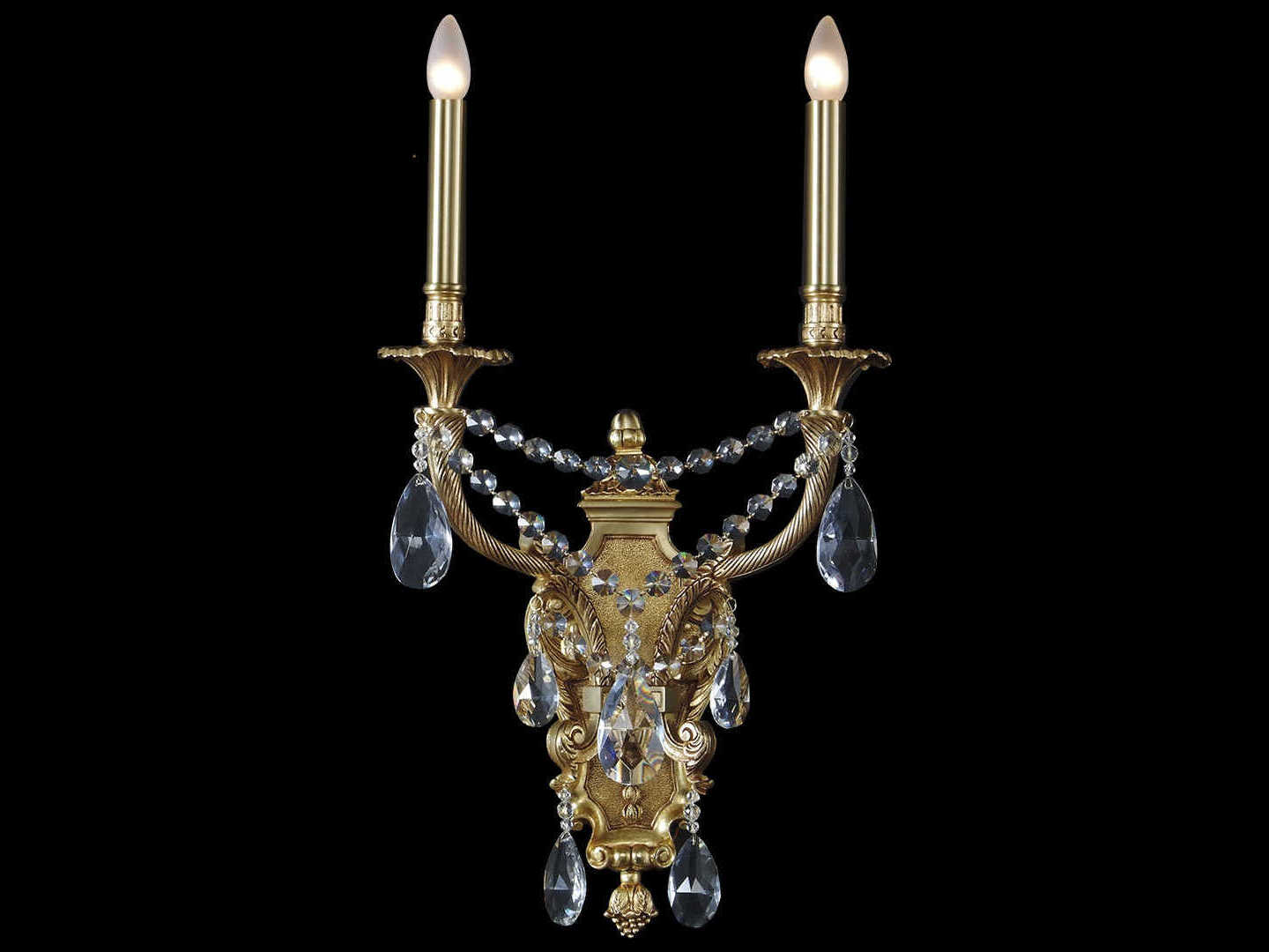 Fine Art Handcrafted Lighting Mariner Luxury 2-Light French Gold Traditional Wall Sconce