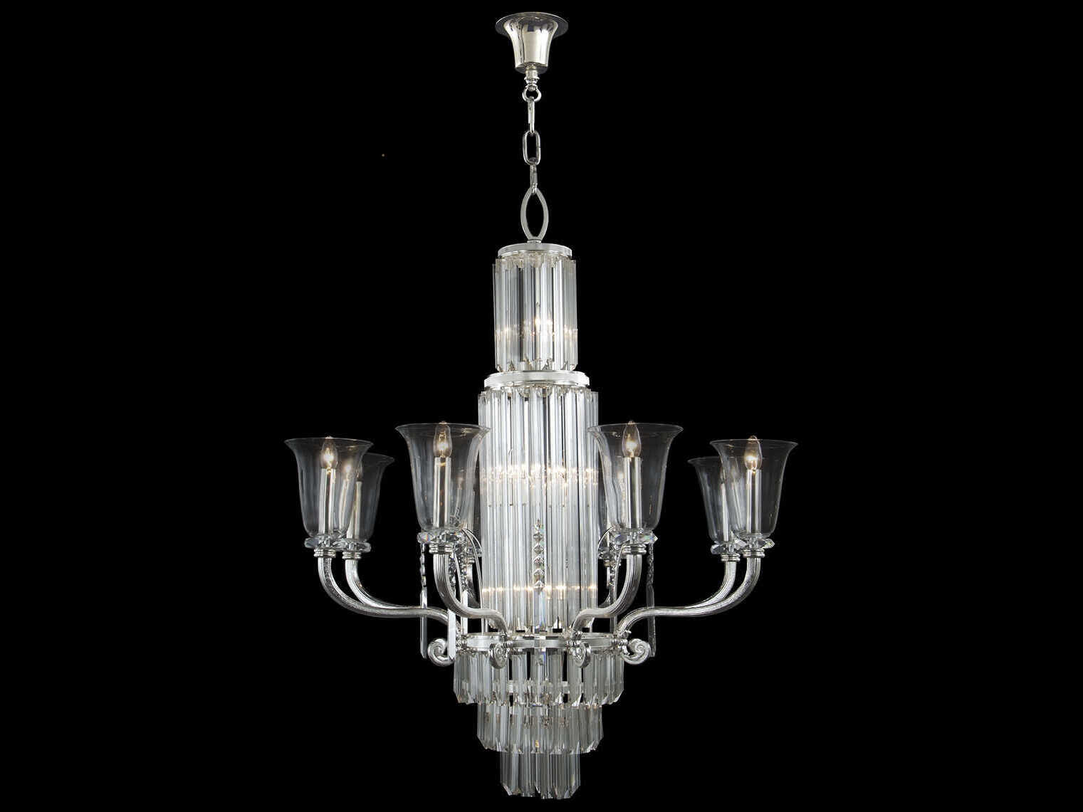 Fine Art Handcrafted Lighting Mariner Luxury 15-Light Polished Silver Traditional Candelabra Chandelier