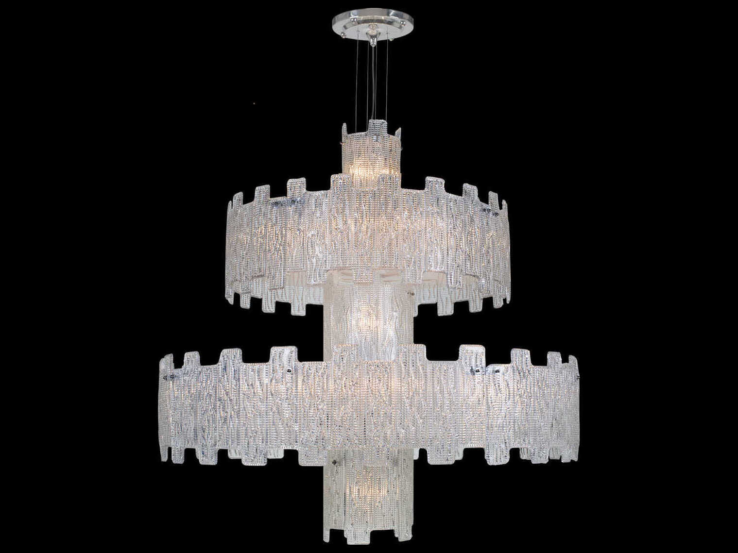 Fine Art Handcrafted Lighting Mariner Luxury 25-Light Polished Chrome Tiered Chandelier