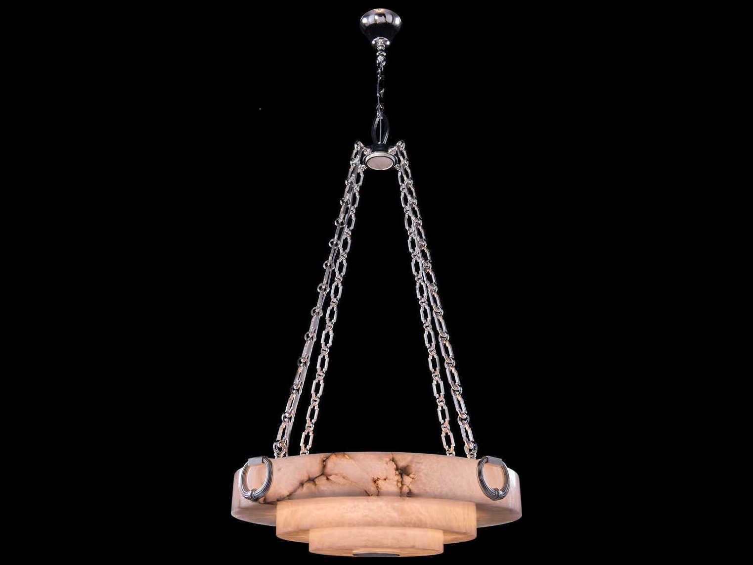 Fine Art Handcrafted Lighting Mariner Luxury 8-Light Antique Silver Plated Round Tiered Pendant