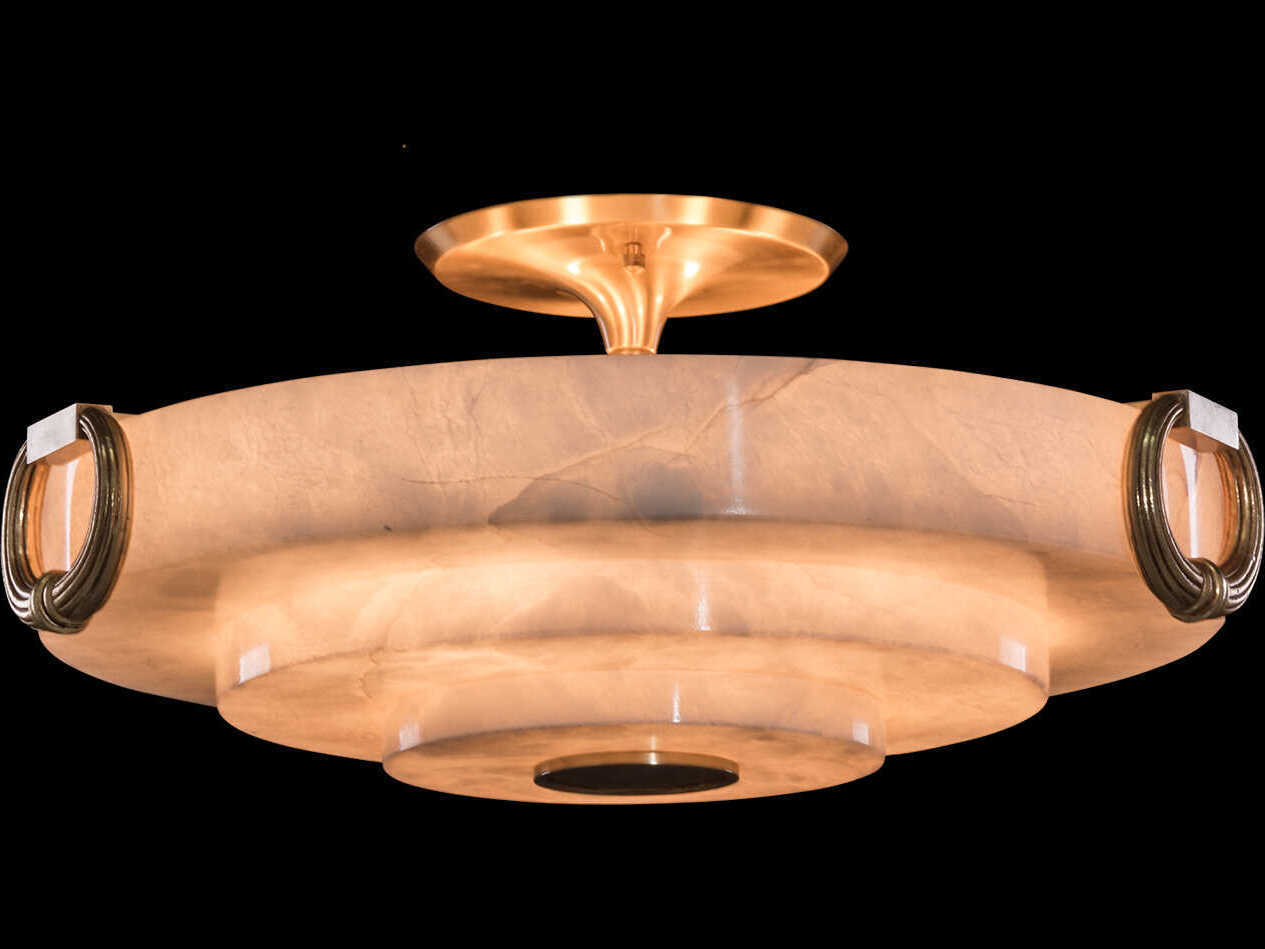 Fine Art Handcrafted Lighting Mariner Luxury 6-Light French Gold Tiered Semi Flush Mount