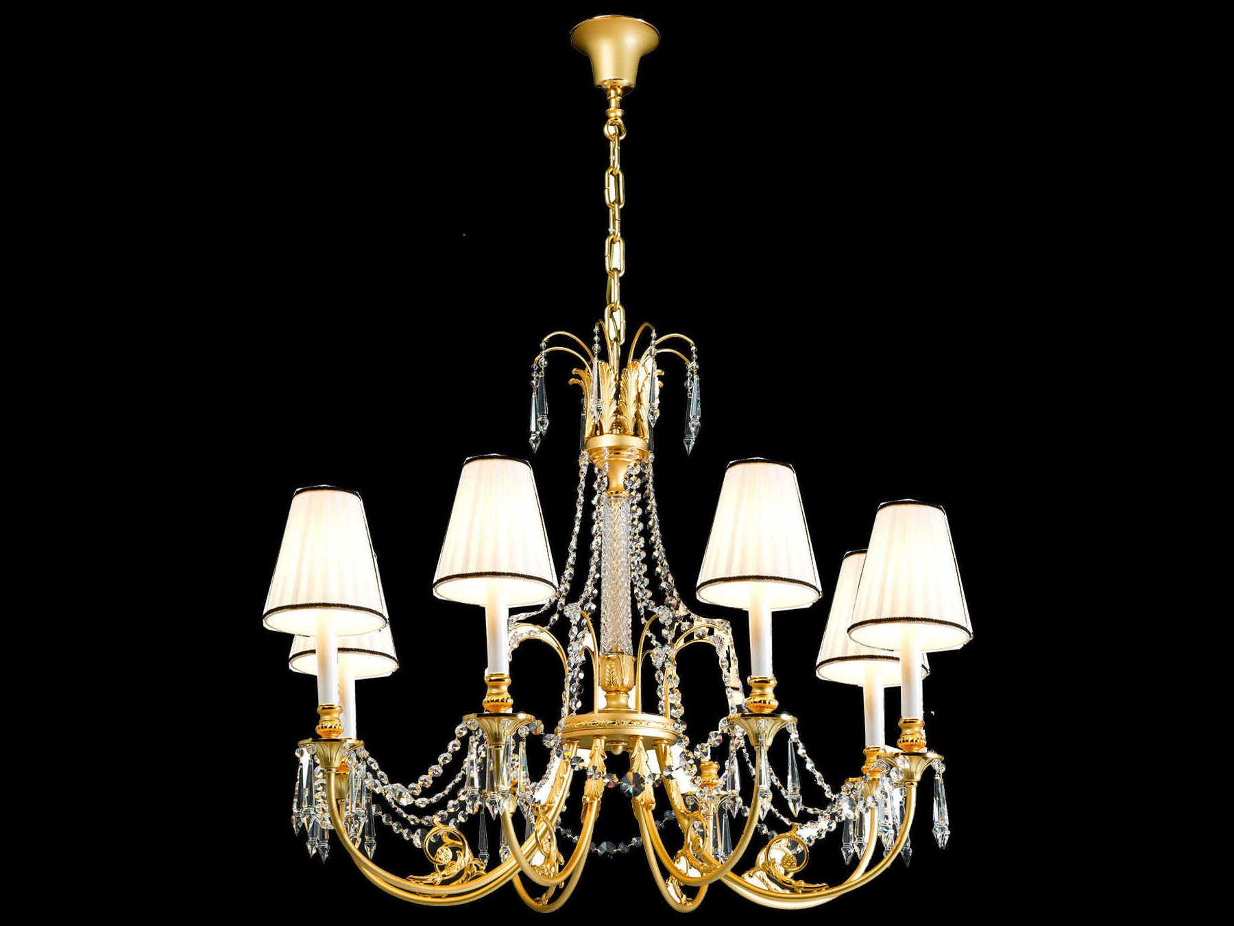 Fine Art Handcrafted Lighting Mariner Luxury 8-Light Polished Brass Traditional Candelabra Chandelier