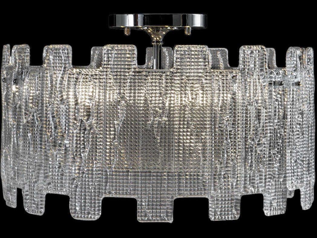 Fine Art Handcrafted Lighting Mariner Luxury 6-Light Polished Chrome Drum Semi Flush Mount