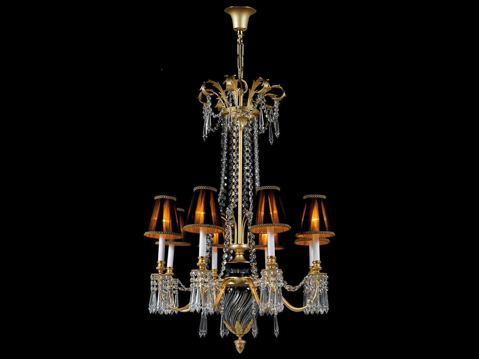 Fine Art Handcrafted Lighting Mariner Luxury 8-Light Antique Gold Plated Traditional Candelabra Chandelier