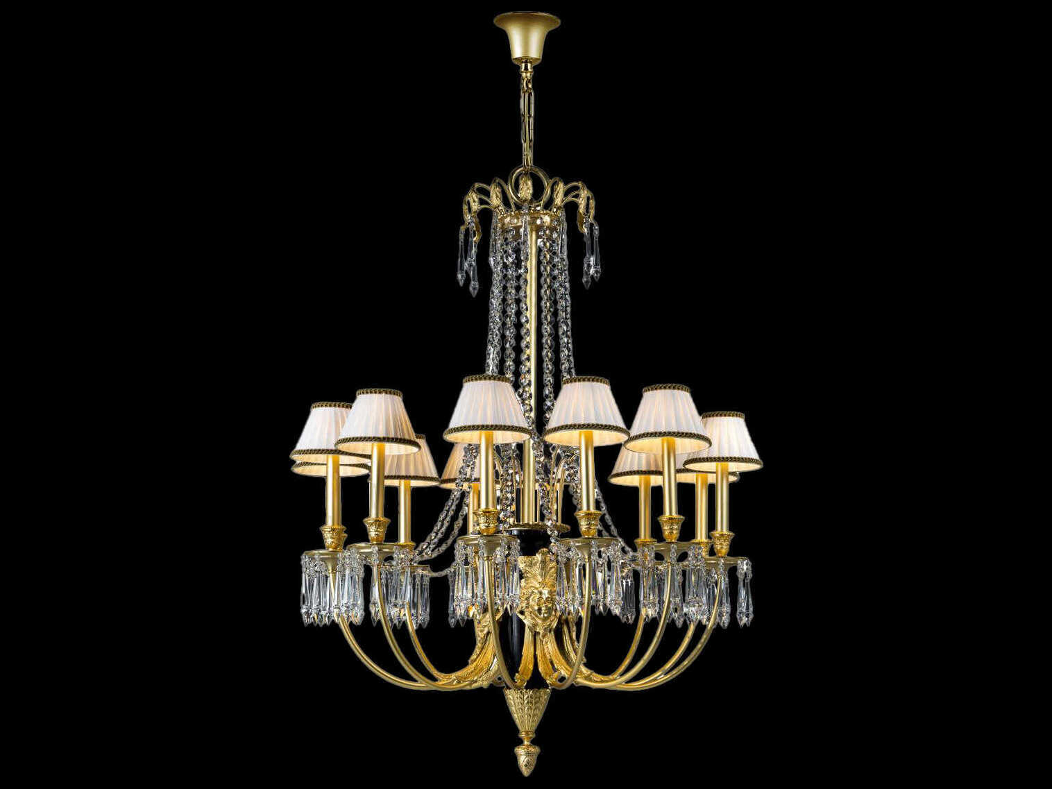Fine Art Handcrafted Lighting Mariner Luxury 12-Light Antique Gold Plated Traditional Candelabra Chandelier