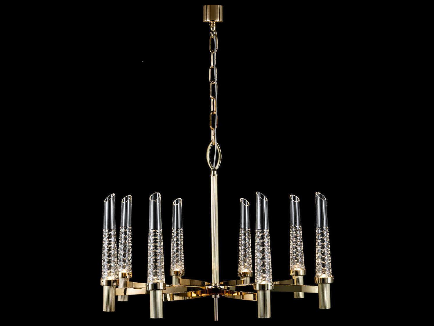 Fine Art Handcrafted Lighting Mariner Luxury 8-Light Polished Brass Chandelier