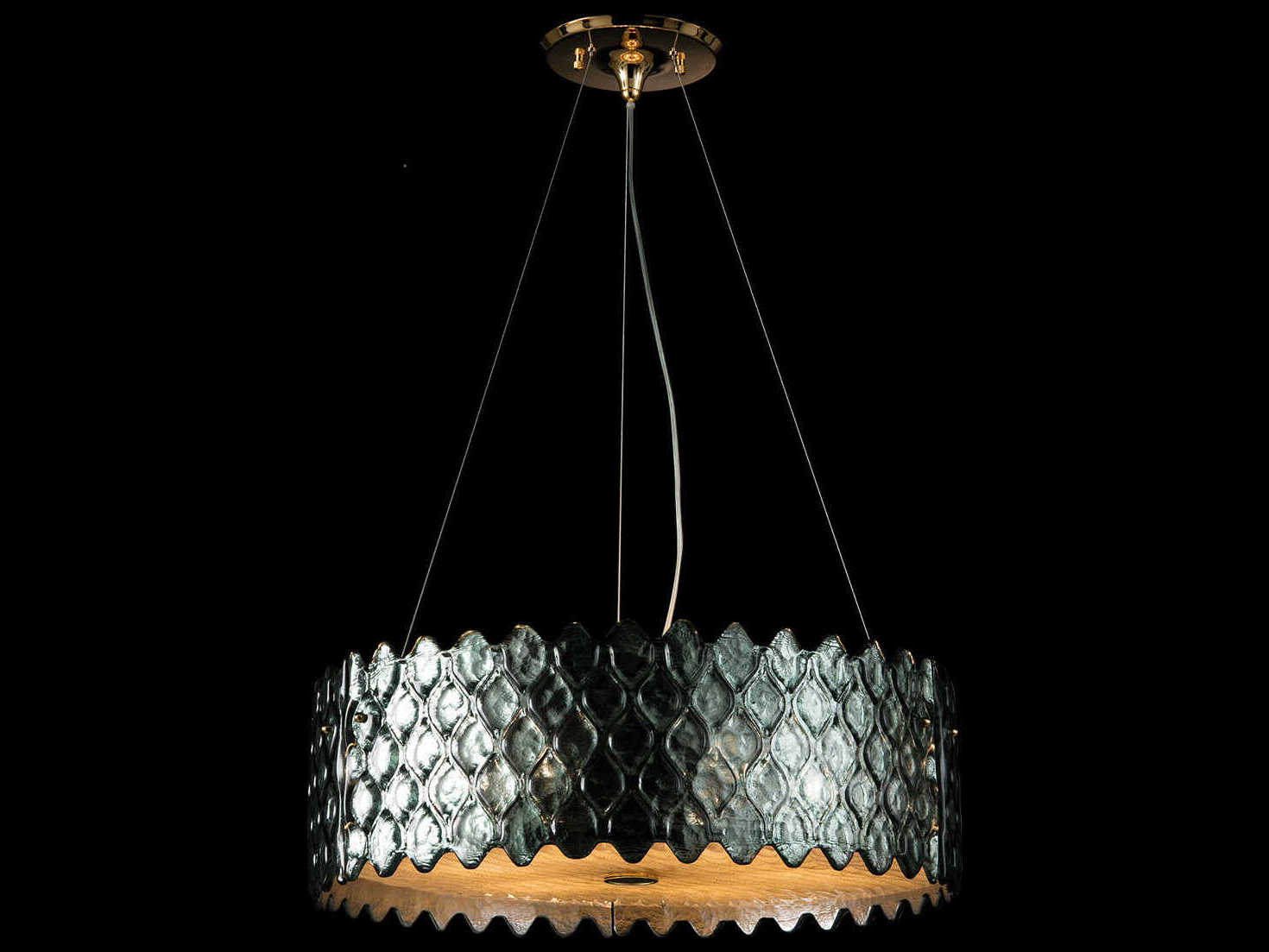 Fine Art Handcrafted Lighting Mariner Luxury 6-Light Polished Brass Drum Pendant