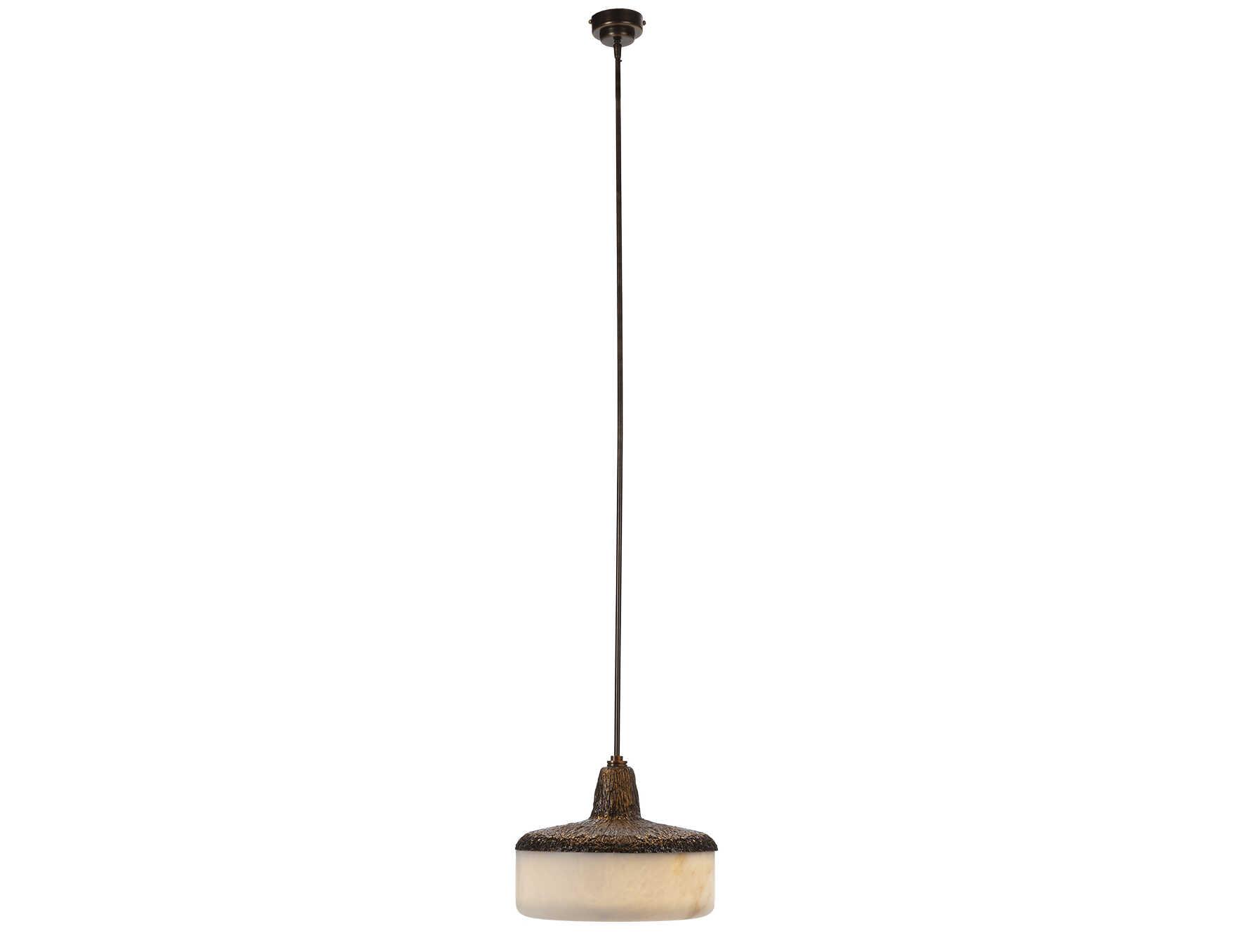 Fine Art Handcrafted Lighting Mariner Luxury 1-Light Brushed Bronze Brass Drum Pendant