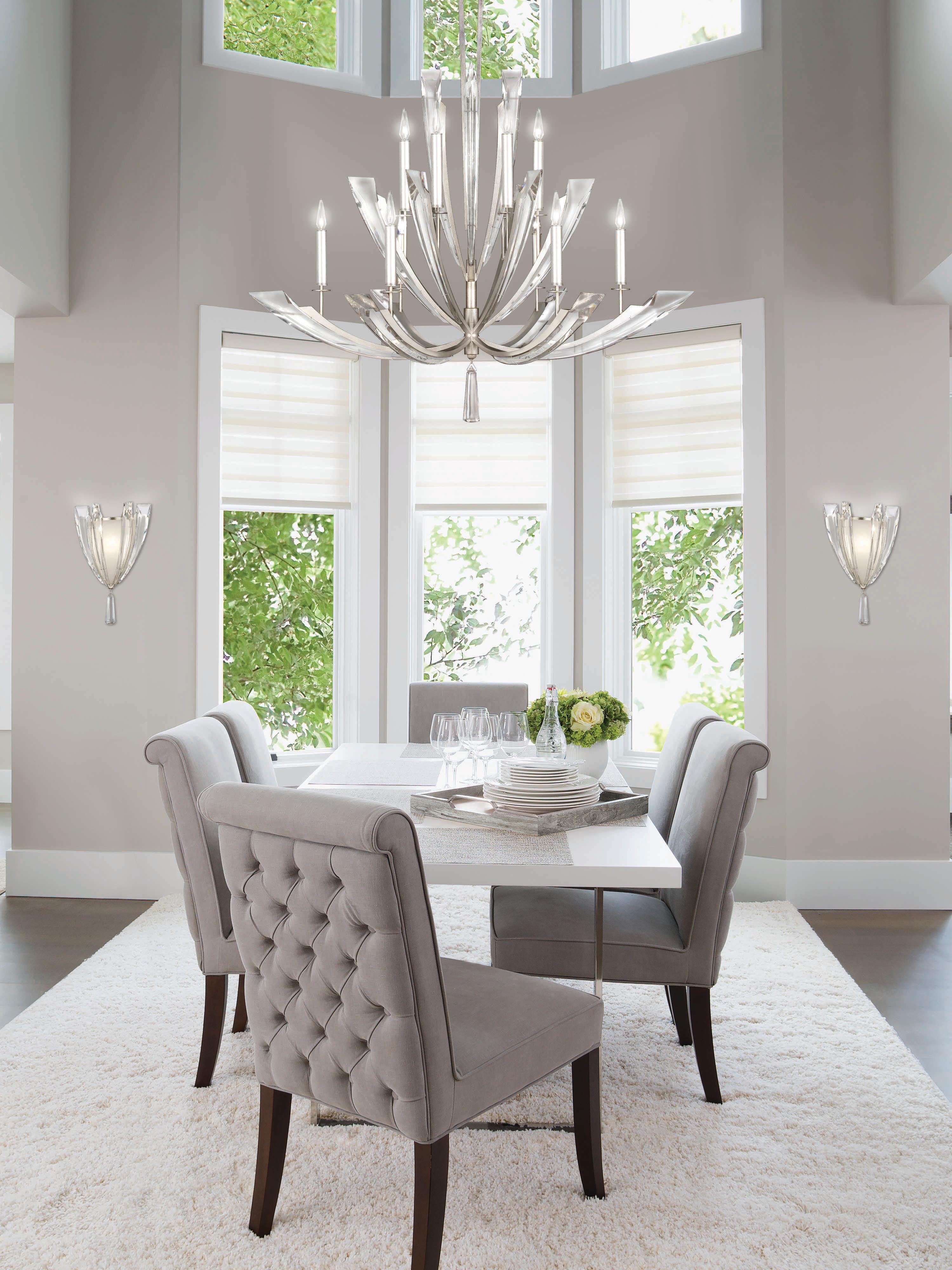 Fine Art Handcrafted Lighting Vol De Cristal Silver Crystal Wall Sconce