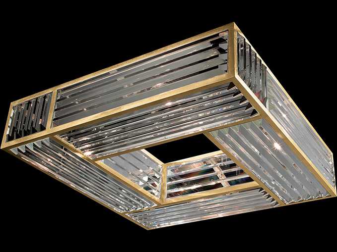 Fine Art Handcrafted Lighting Crystal Enchantment 4-Light Gold Semi Flush Mount