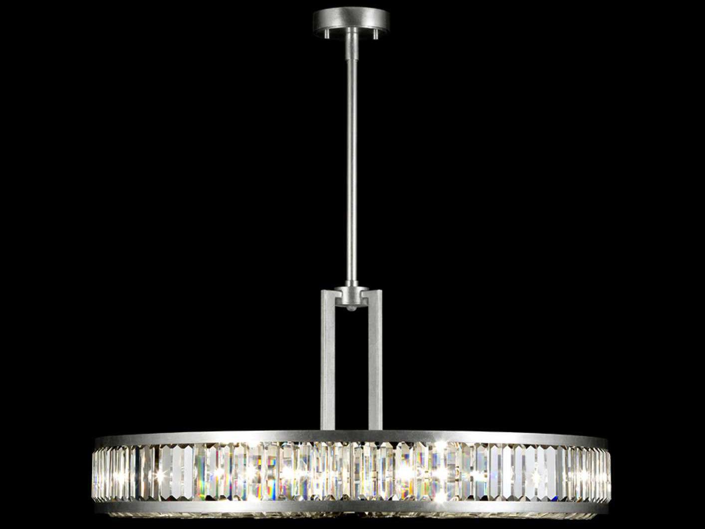 Fine Art Handcrafted Lighting Crystal Enchantment 8-Light Silver Round Pendant