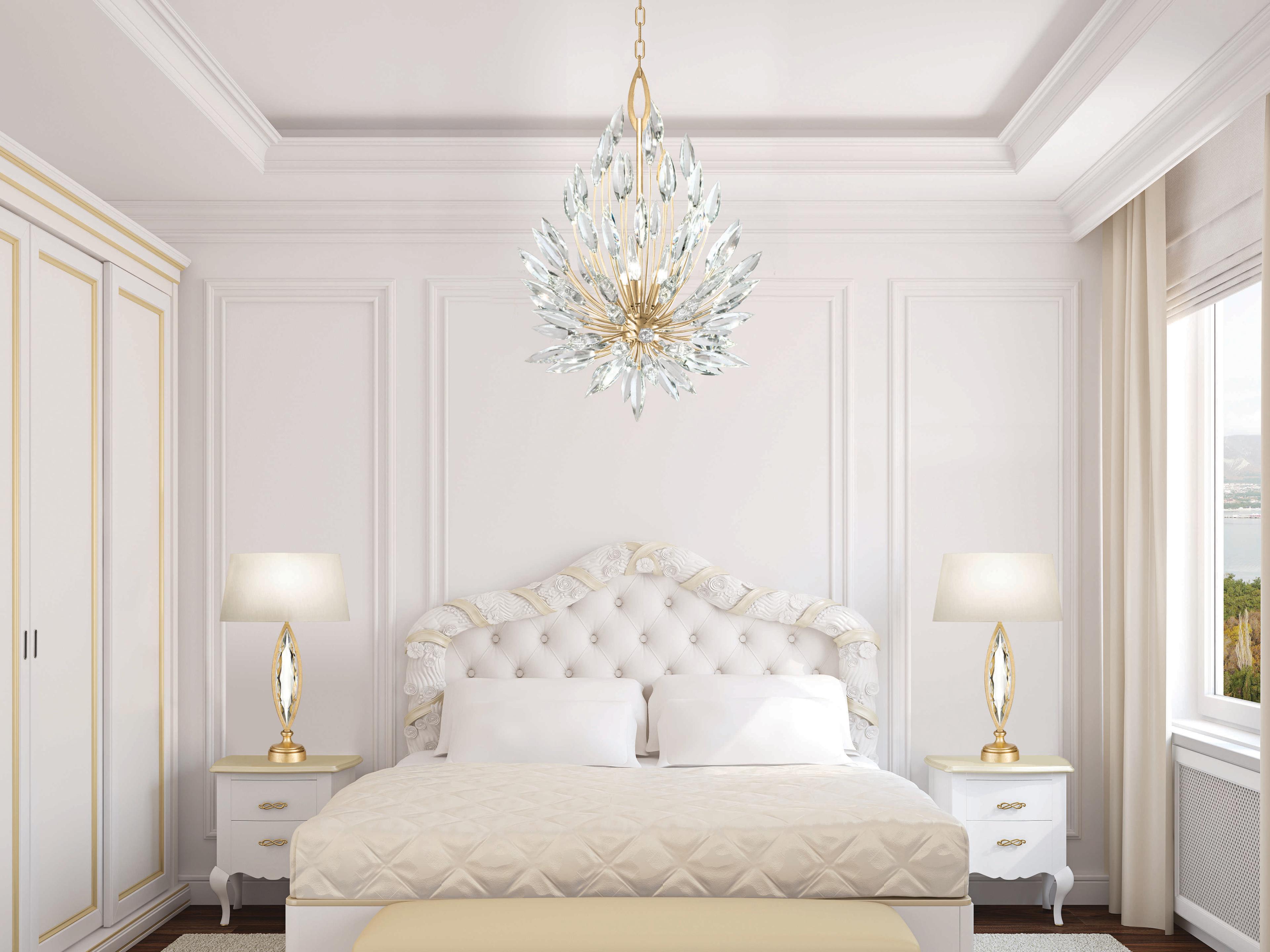 Fine Art Handcrafted Lighting Marquise Gold Crystal Table Lamp