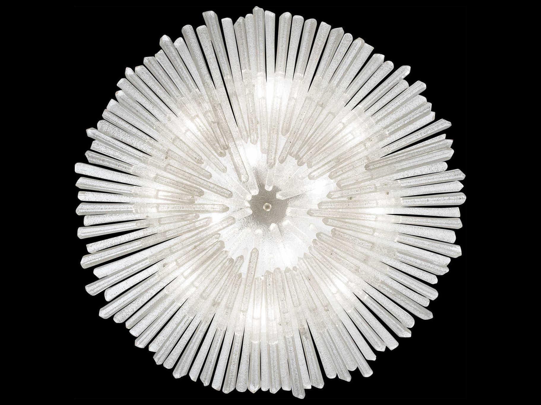 Fine Art Handcrafted Lighting Diamantina 12-Light Raw Crystal Spires White Bowl Pendant