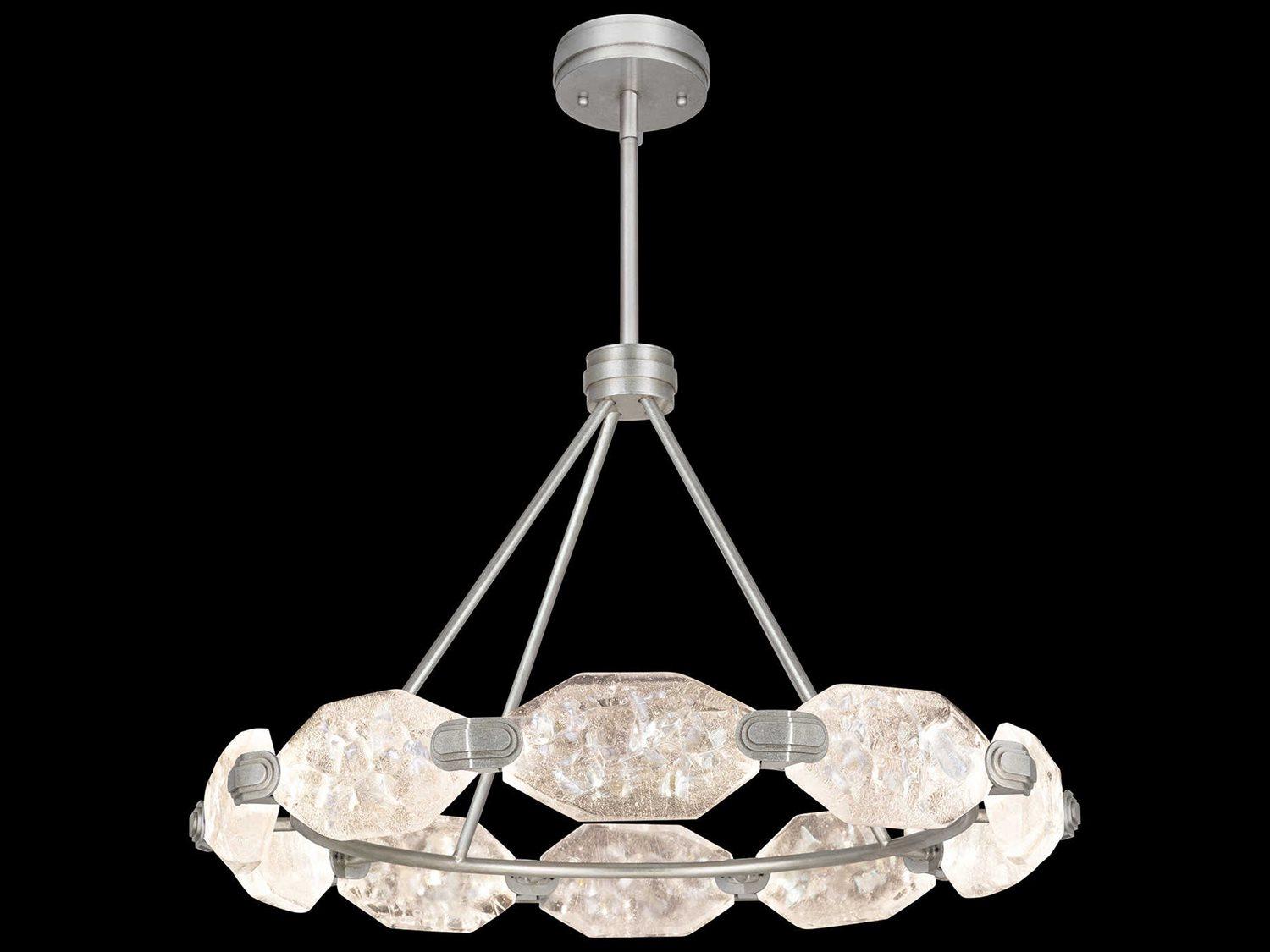 Fine Art Handcrafted Lighting Allison Paladino 20-Light Silver Leaf Glass LED Pendant