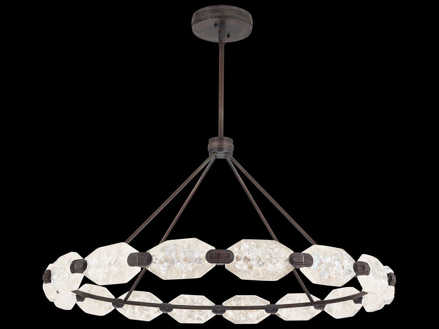 Fine Art Handcrafted Lighting Allison Paladino 32-Light Patinated Bronze Glass LED Pendant