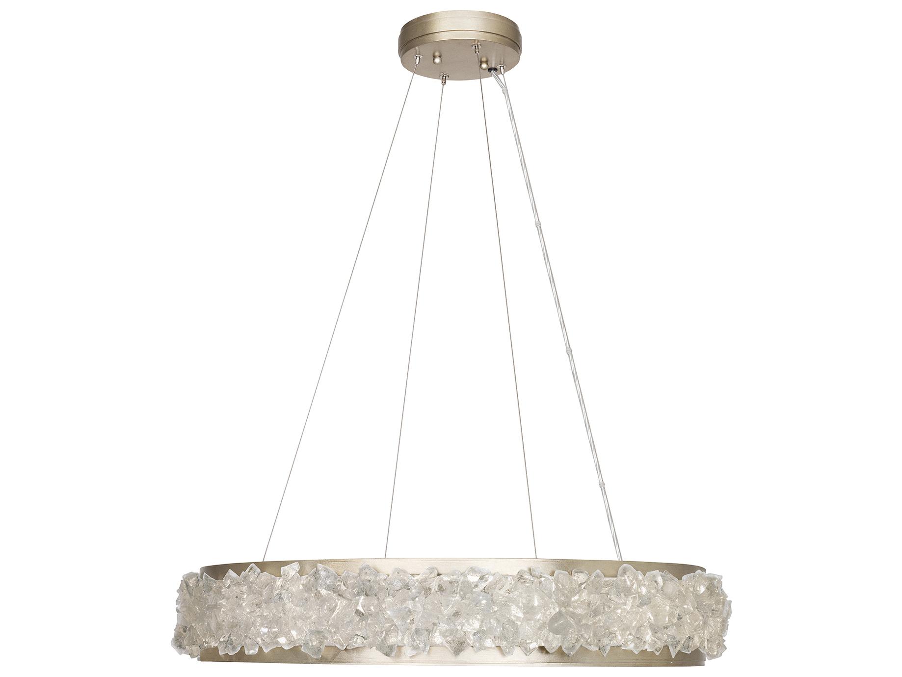 Fine Art Handcrafted Lighting Arctic Halo 12-Light Gold Crystal Glass Pendant