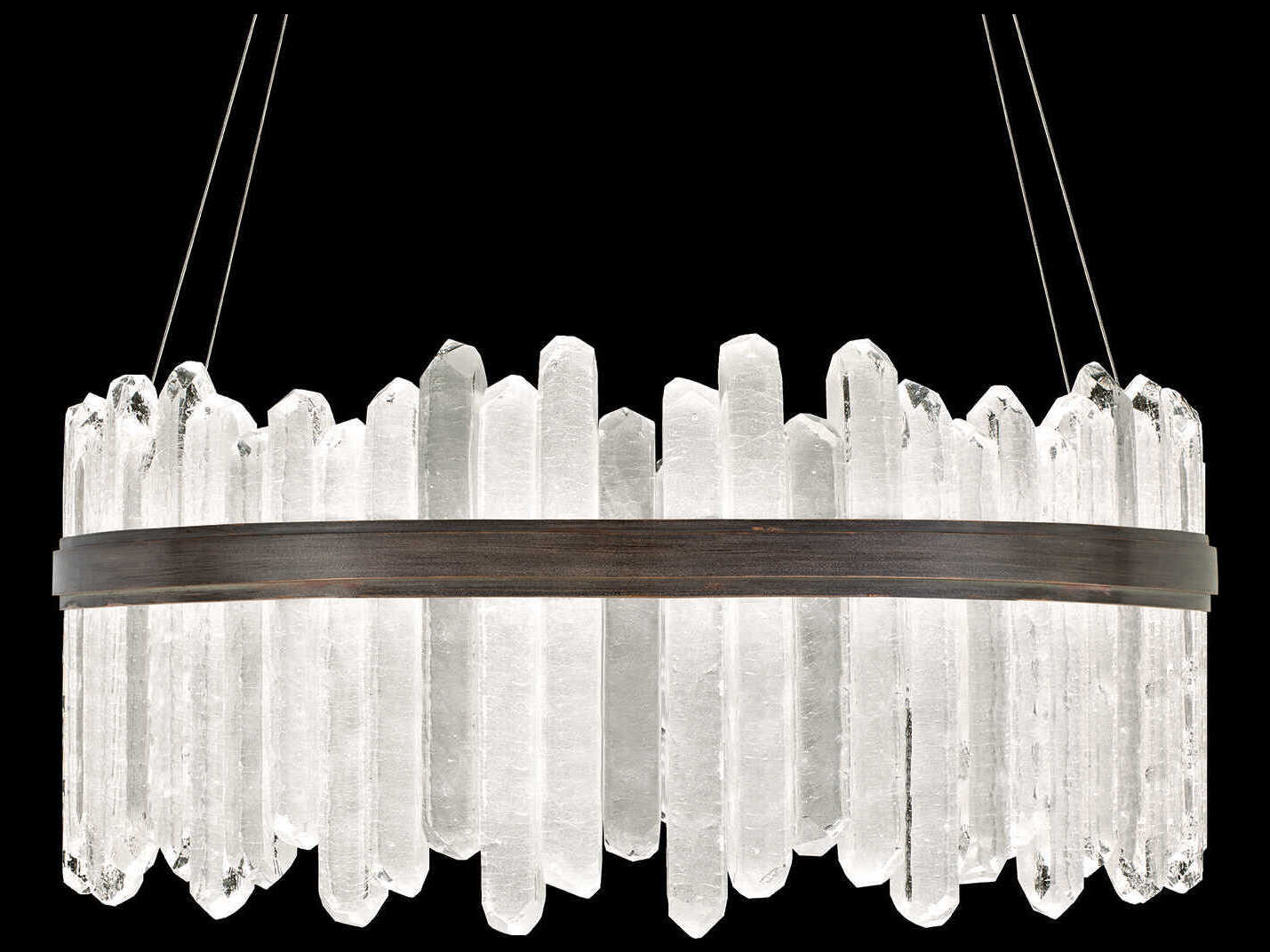 Fine Art Handcrafted Lighting Lior 48-Light Patinated Bronze Glass LED Pendant