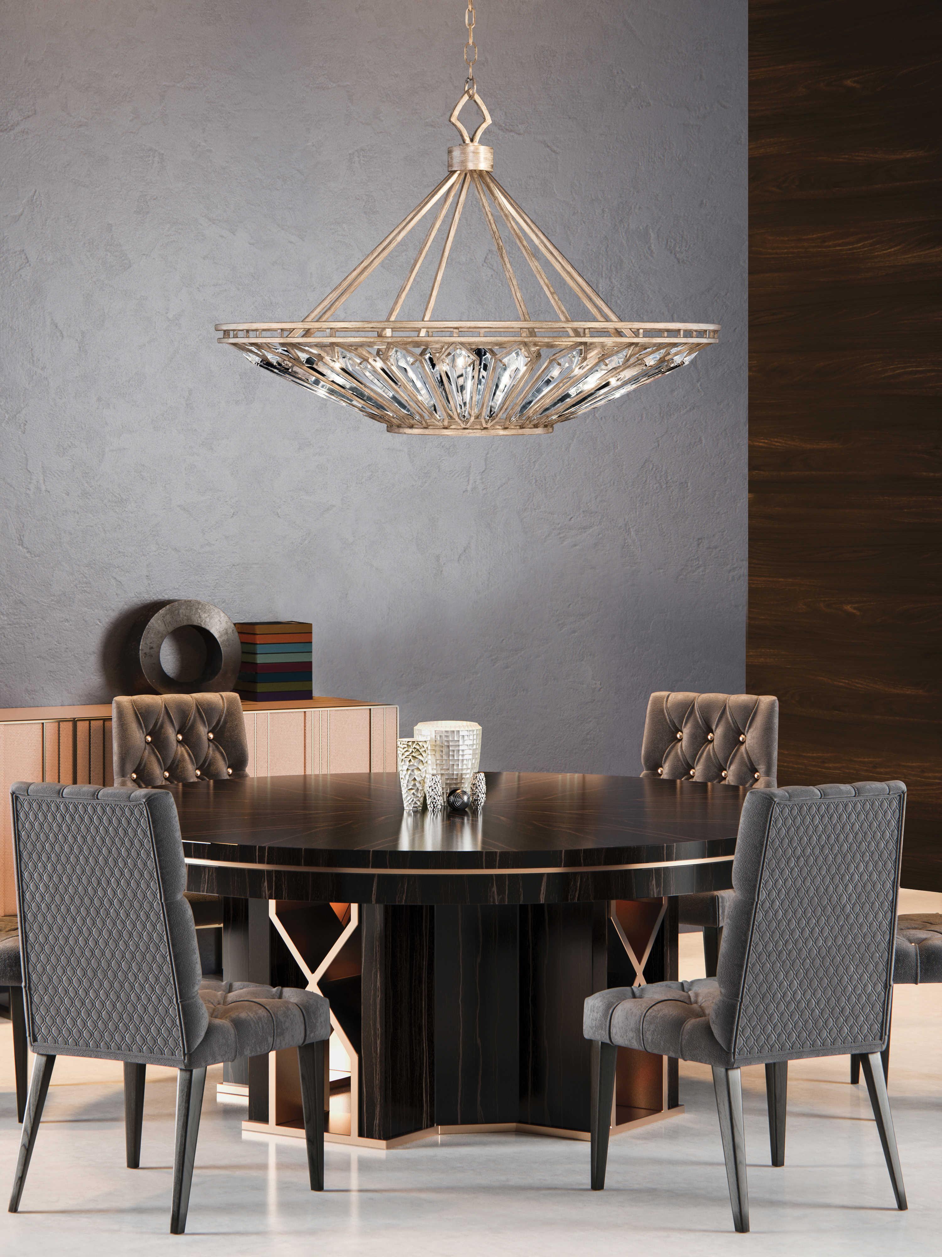 Fine Art Handcrafted Lighting Westminster 13-Light Gold Crystal Bowl Pendant