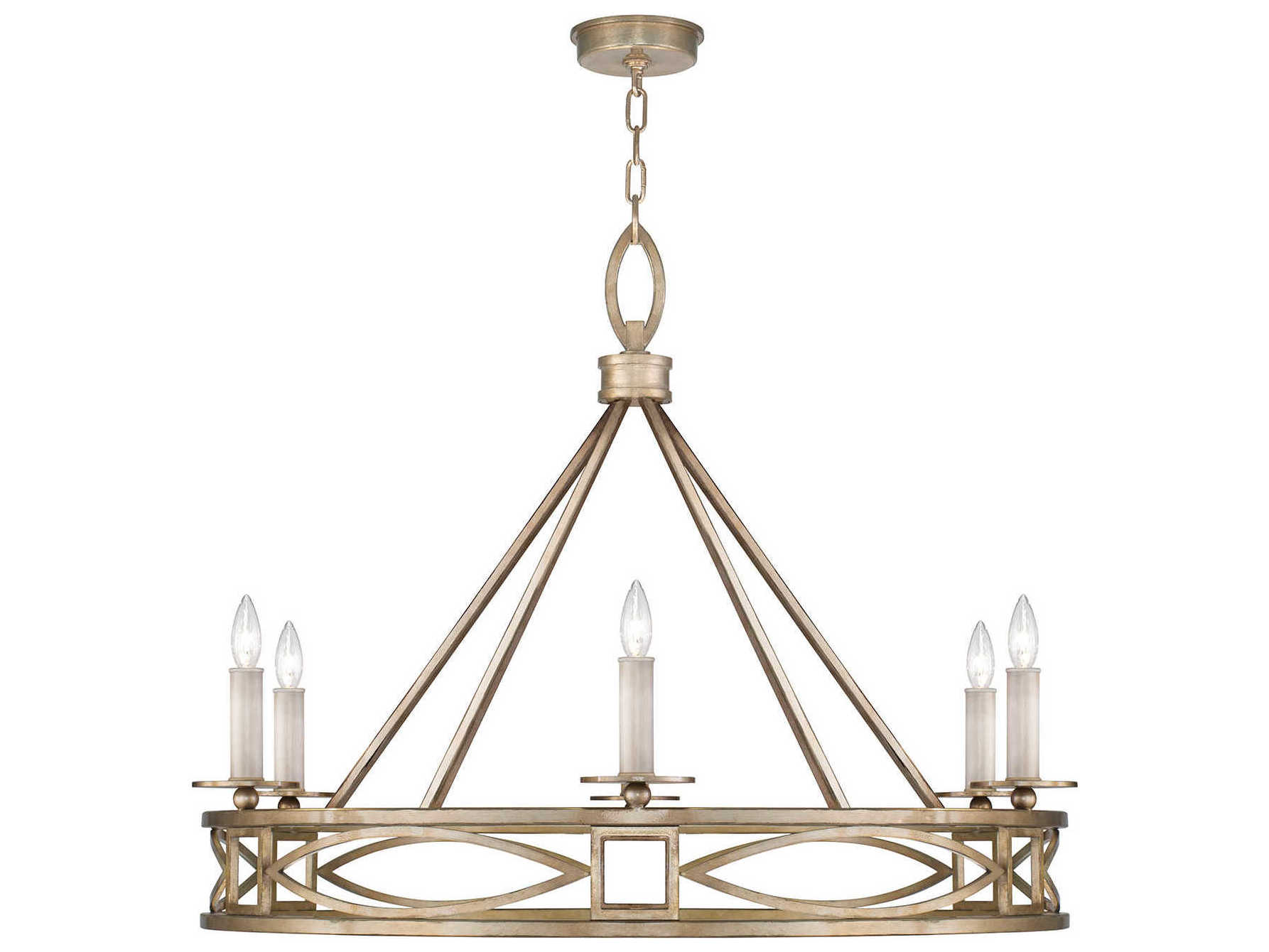 Fine Art Handcrafted Lighting Cienfuegos 6-Light Gold Leaf Candelabra Chandelier
