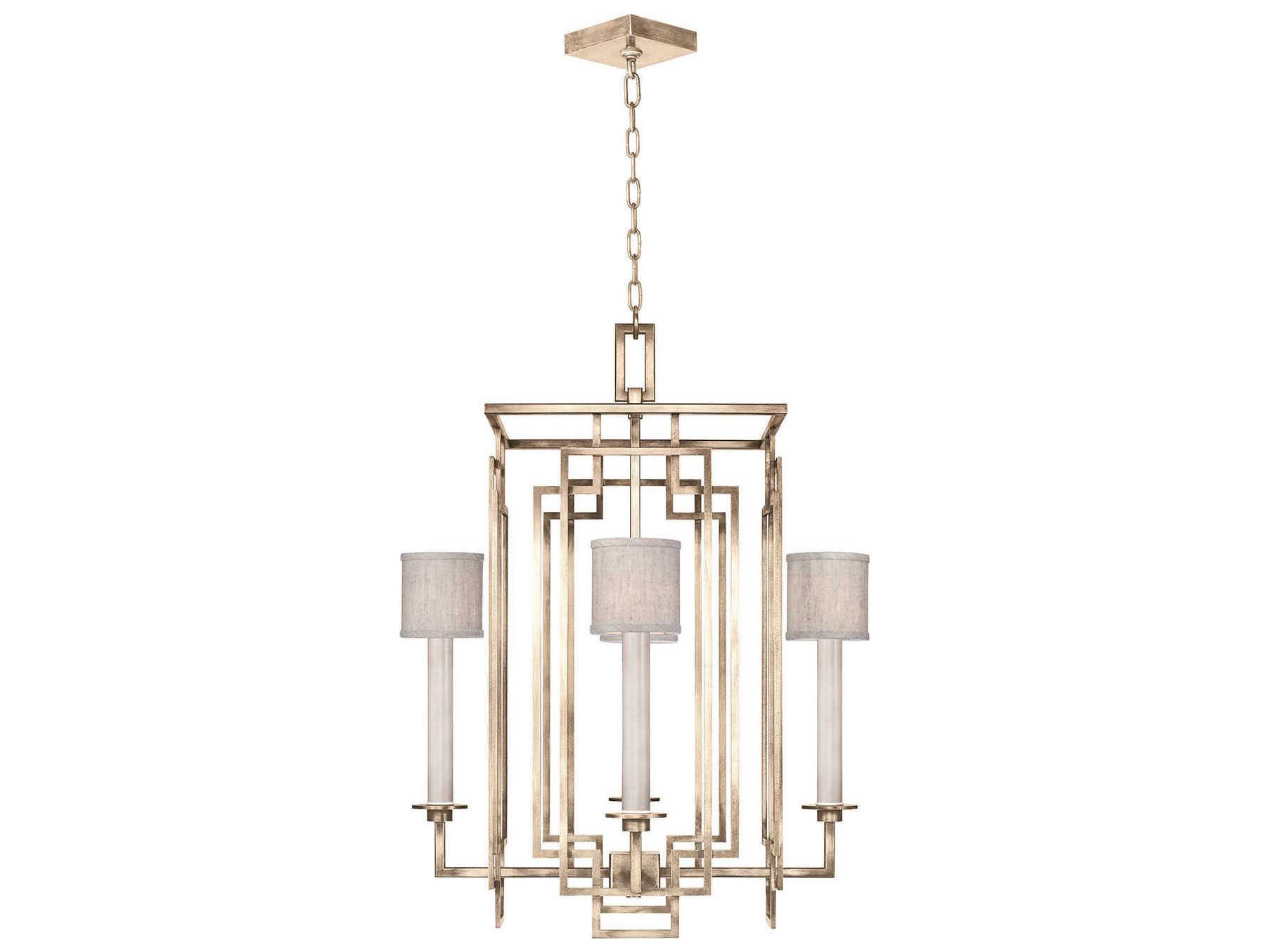 Fine Art Handcrafted Lighting Cienfuegos 4-Light Gold Leaf Candelabra Drum Chandelier