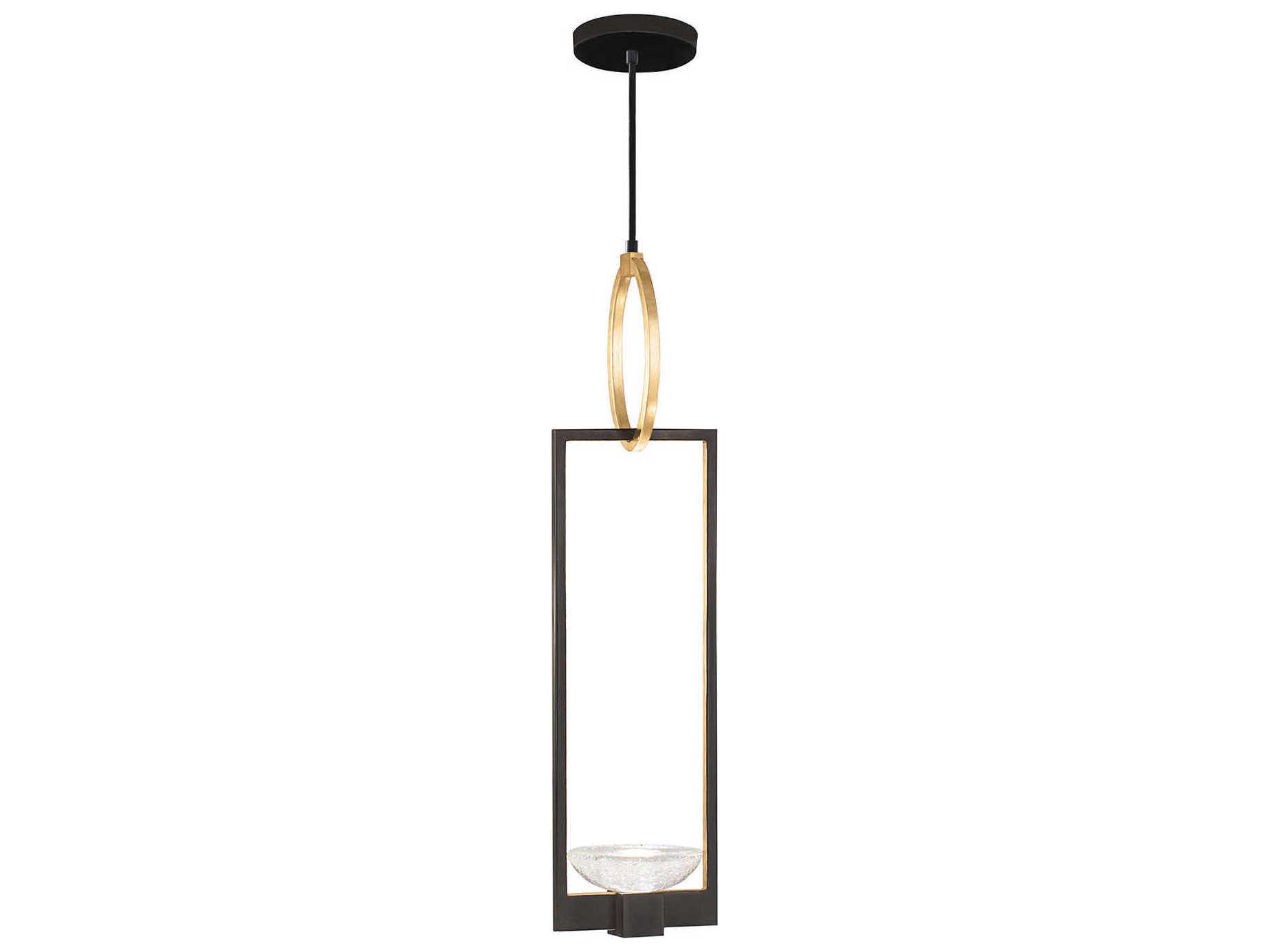 Fine Art Handcrafted Lighting Delphi 2-Light Black Glass LED Geometric Mini Pendant
