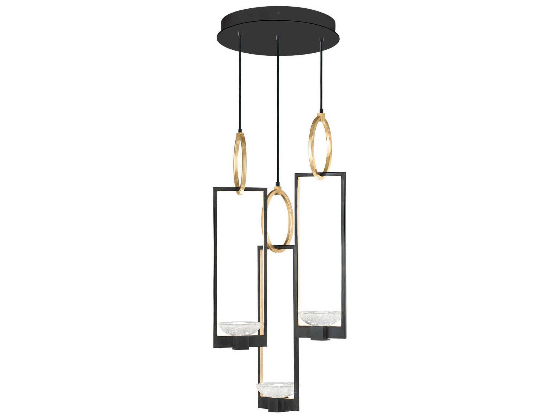 Fine Art Handcrafted Lighting Delphi 6-Light Black Glass LED Geometric Pendant