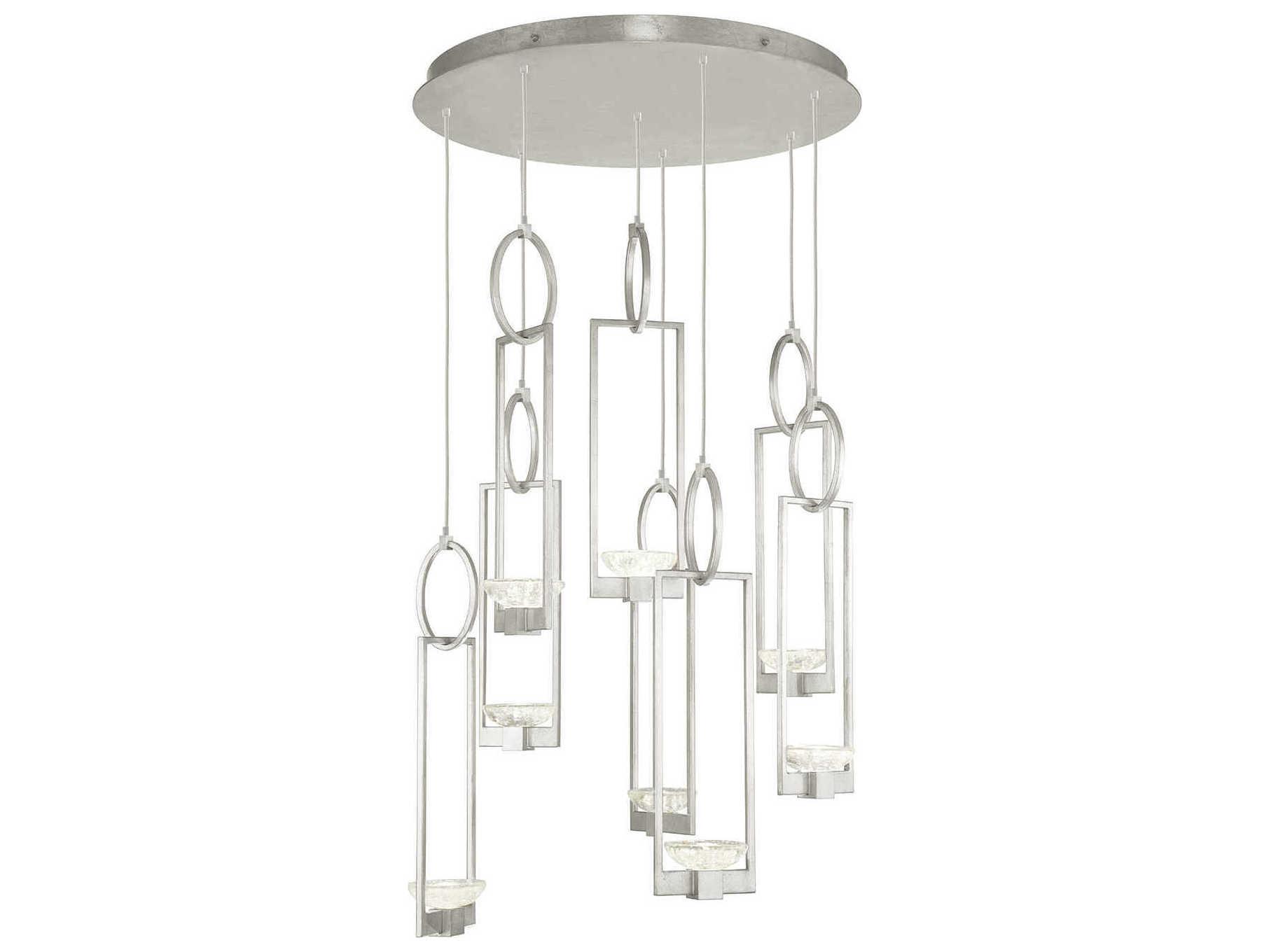 Fine Art Handcrafted Lighting Delphi 16-Light6-Light Silver Glass LED Geometric Pendant