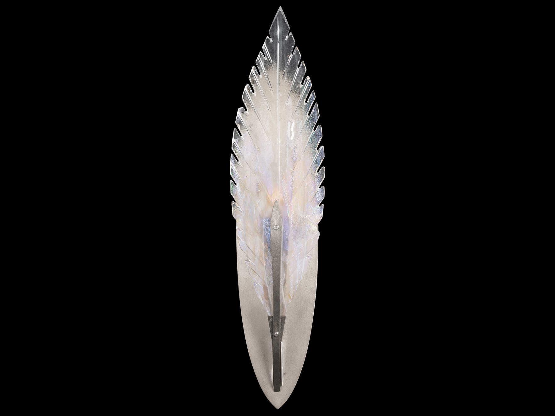 Fine Art Handcrafted Lighting Plume 1-Light Silver Crystal Glass Wall Sconce