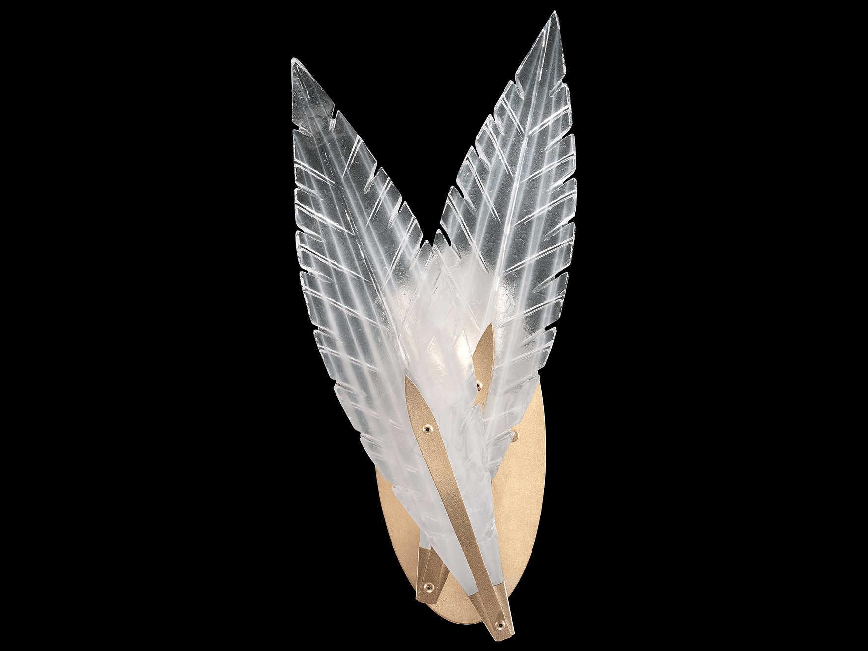 Fine Art Handcrafted Lighting Plume 1-Light Gold Crystal Glass Wall Sconce