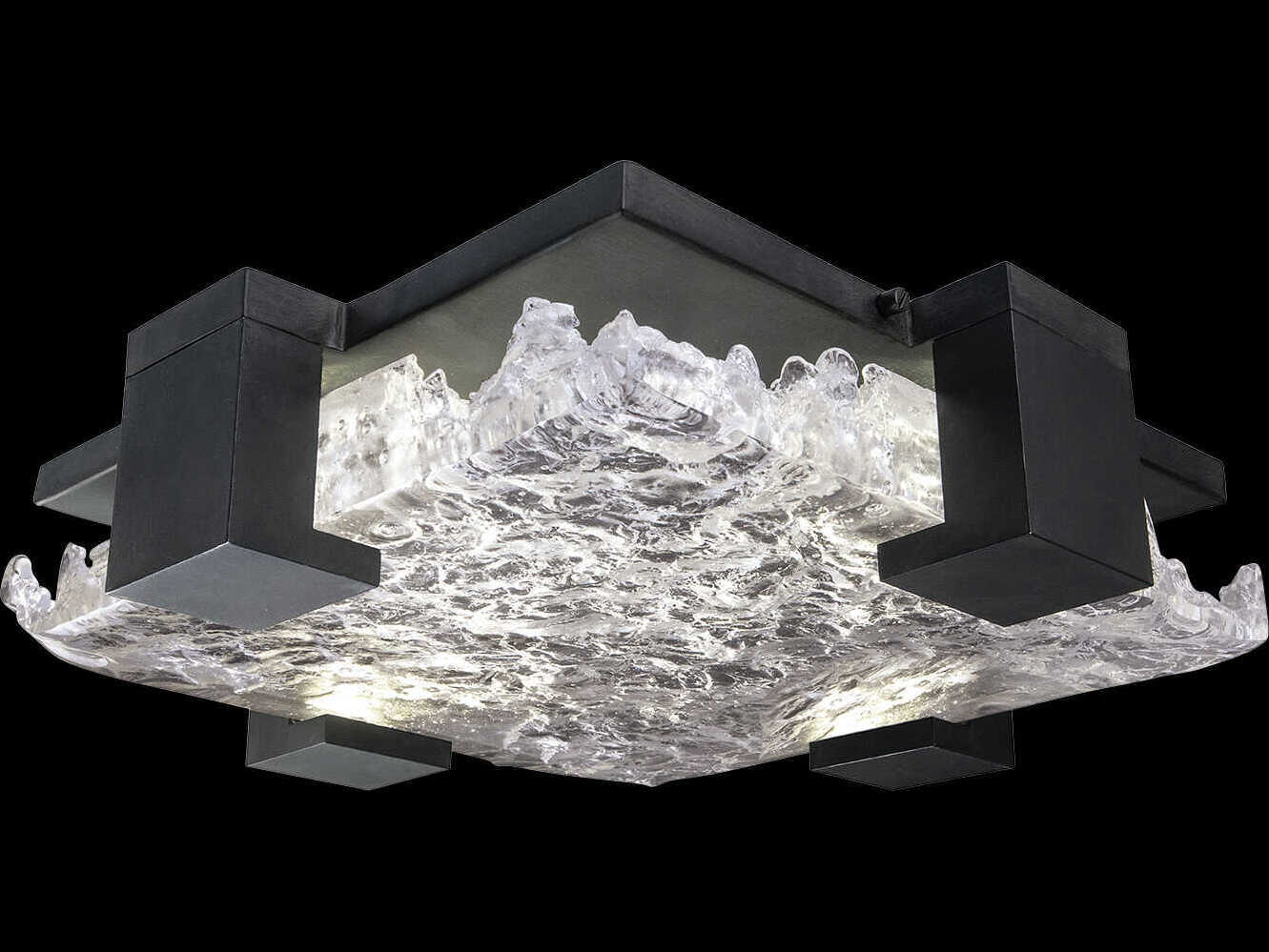 Fine Art Handcrafted Lighting Terra 4-Light Black Geometric Flush Mount