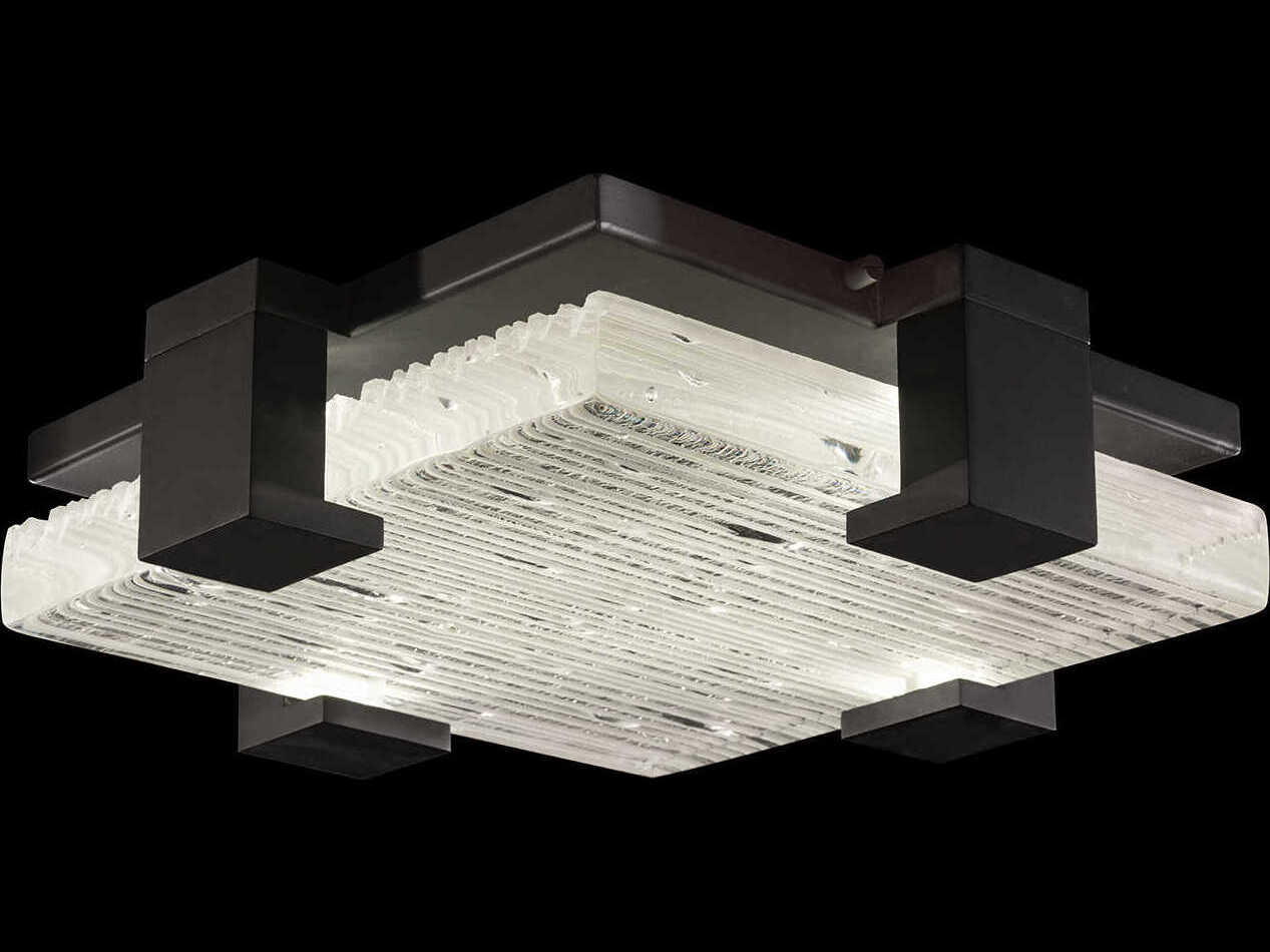 Fine Art Handcrafted Lighting Terra 4-Light Black Geometric Flush Mount