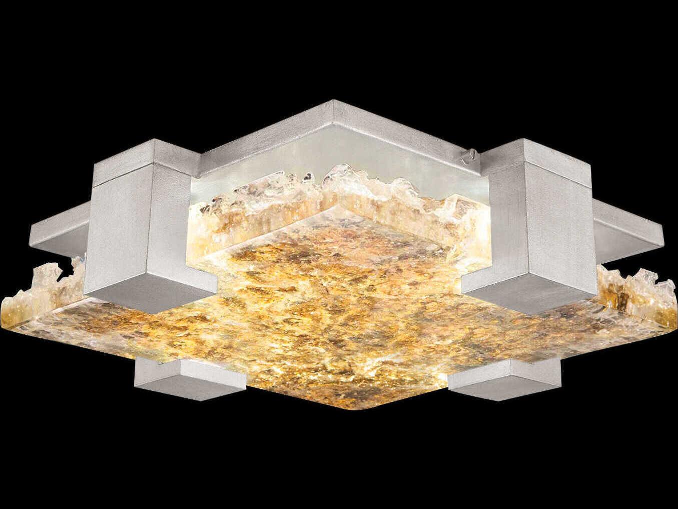 Fine Art Handcrafted Lighting Terra 4-Light Silver Geometric Flush Mount