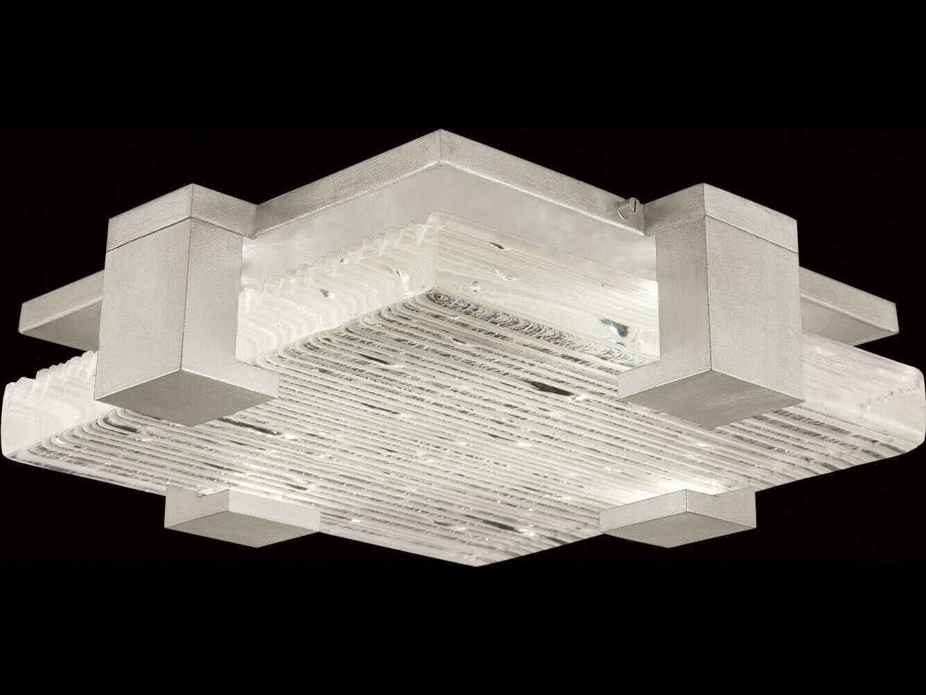 Fine Art Handcrafted Lighting Terra 4-Light Silver Geometric Flush Mount