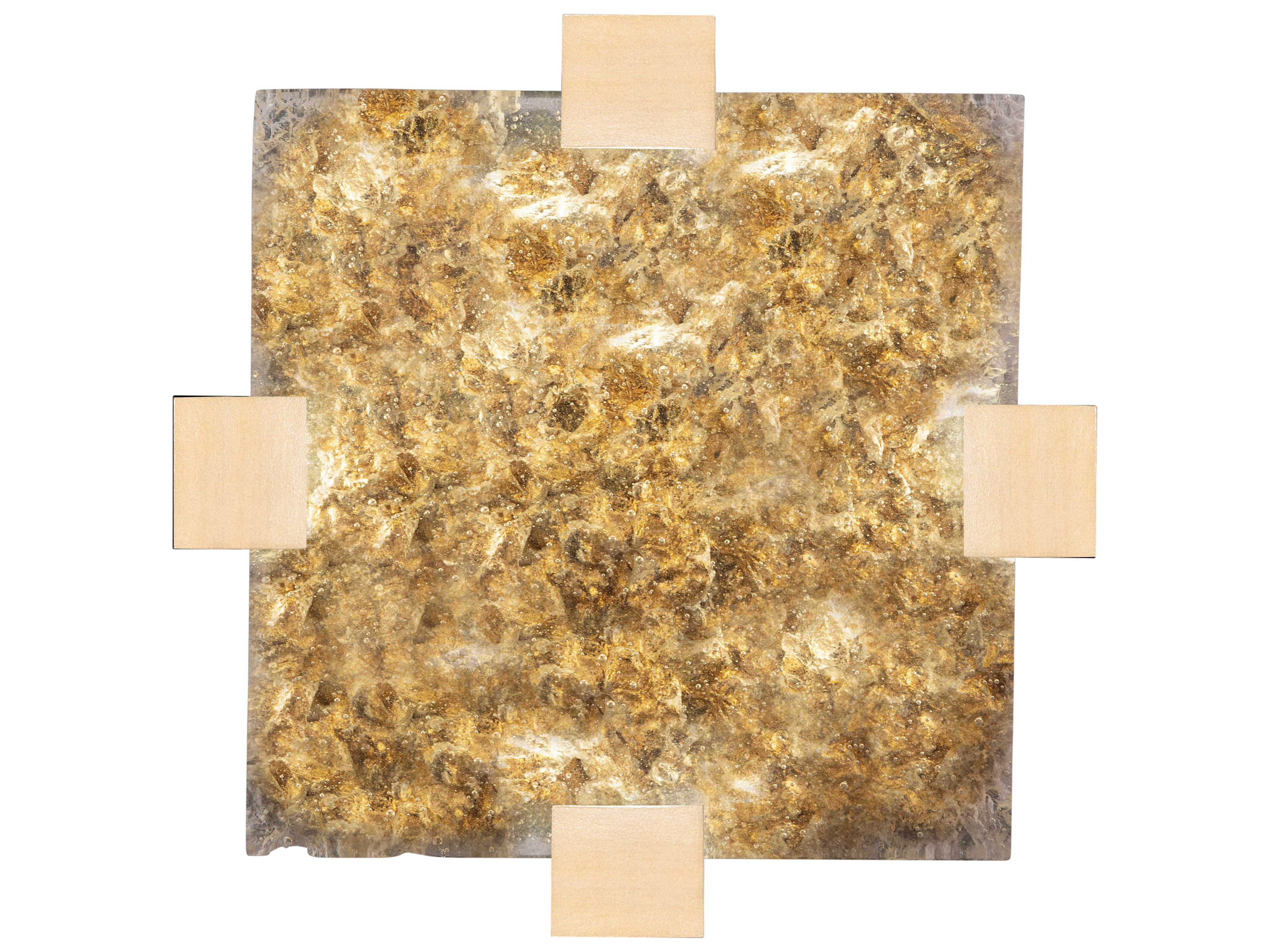 Fine Art Handcrafted Lighting Terra 4-Light Gold Geometric Flush Mount