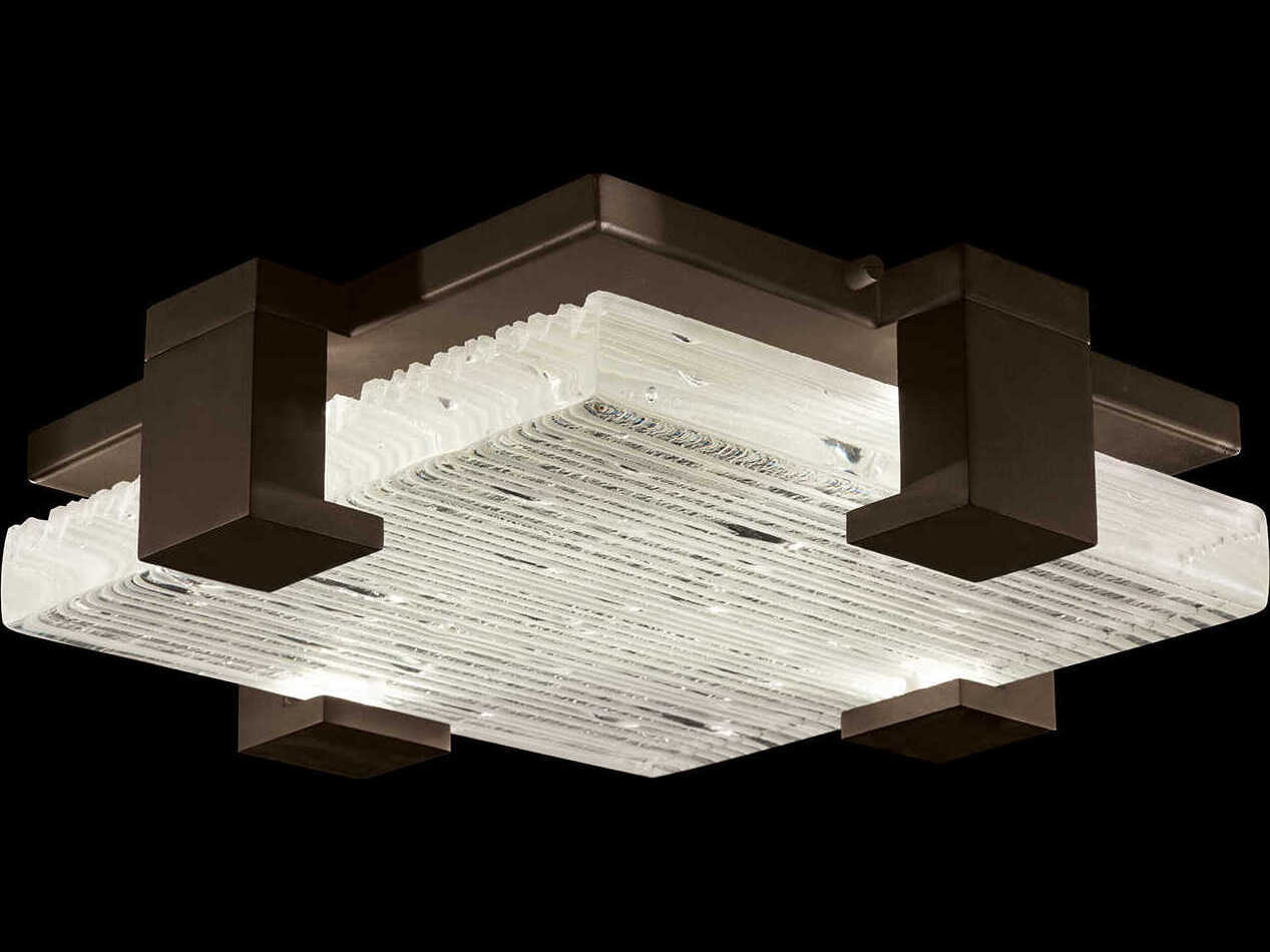 Fine Art Handcrafted Lighting Terra 4-Light Bronze Geometric Flush Mount