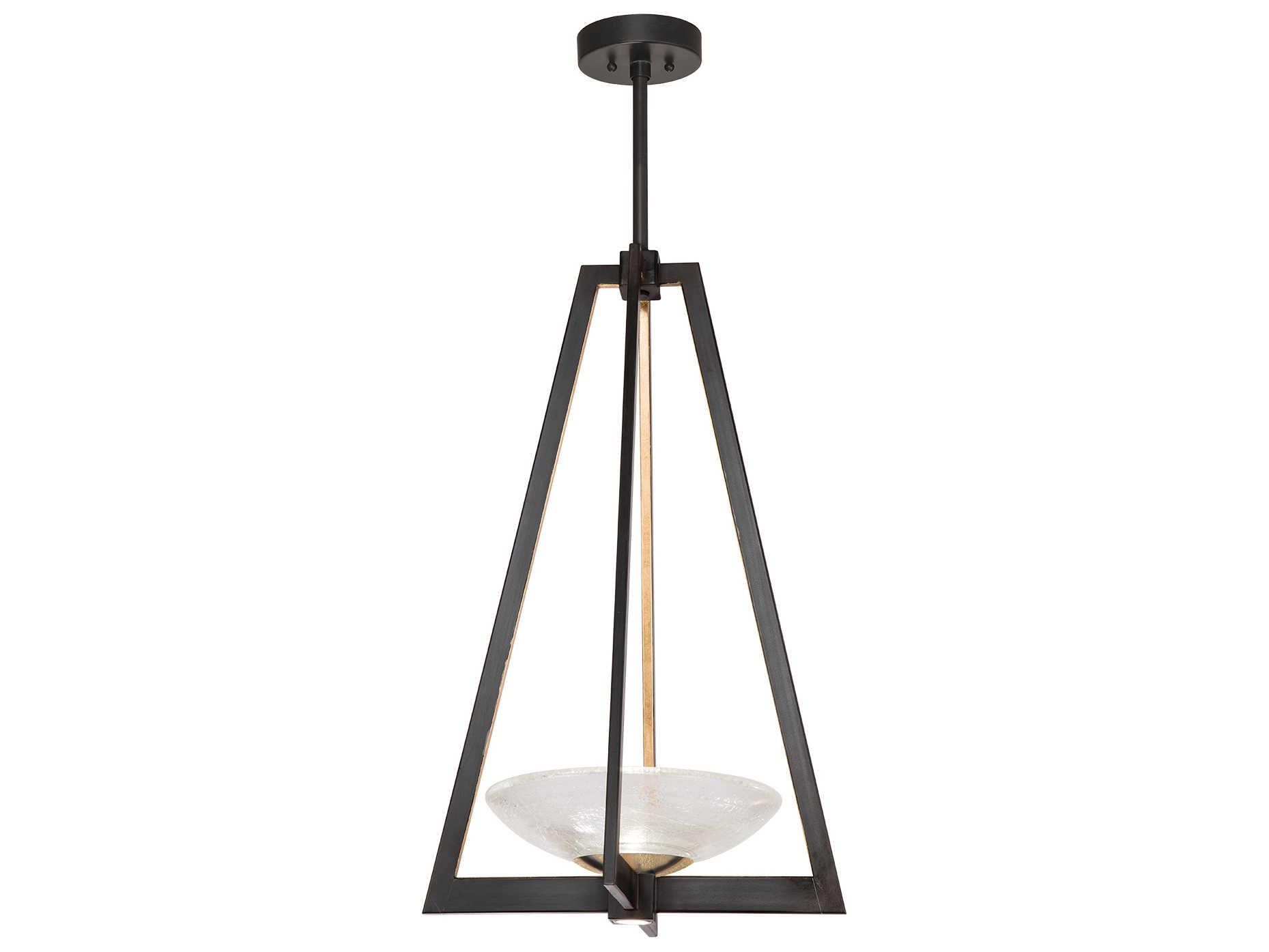 Fine Art Handcrafted Lighting Delphi 2-Light Black Glass LED Bowl Pendant