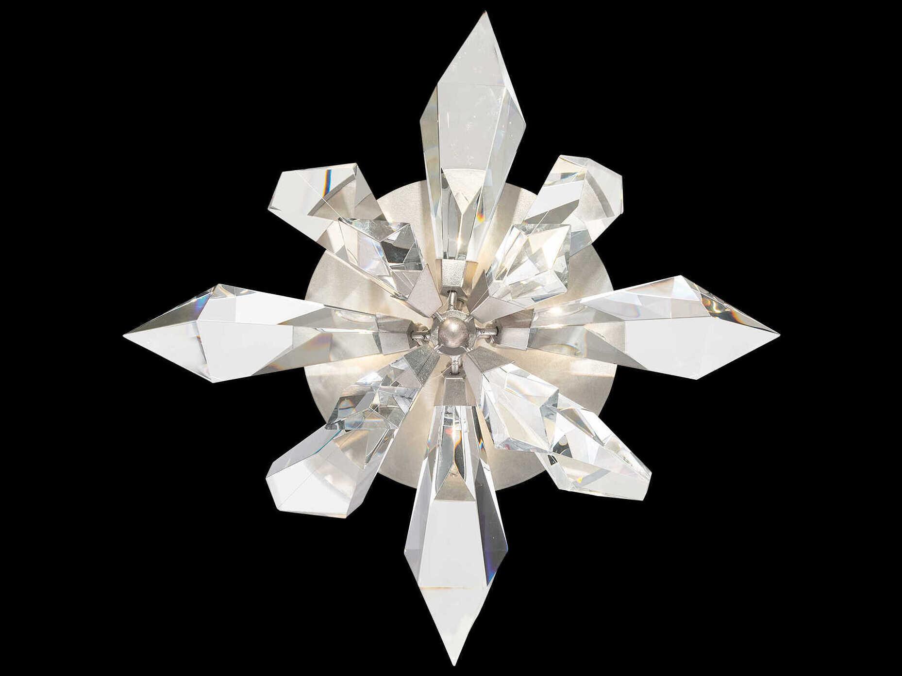 Fine Art Handcrafted Lighting Foret 4-Light Silver Crystal Flush Mount