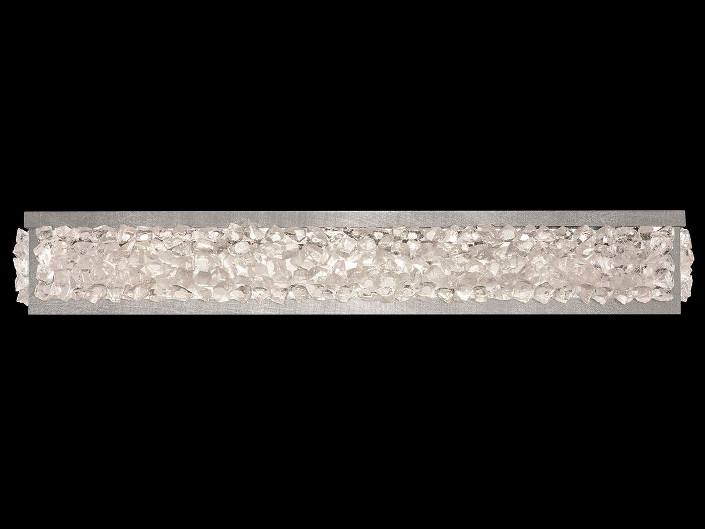 Fine Art Handcrafted Lighting Arctic Halo 1-Light Silver Crystal Glass Vanity Light