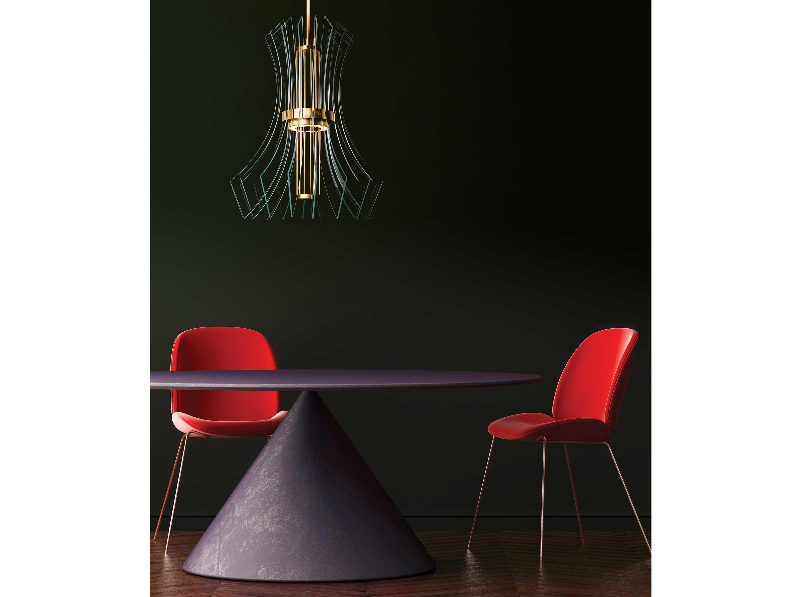 Fine Art Handcrafted Lighting Newton 3-Light Gold Crystal LED Round Pendant