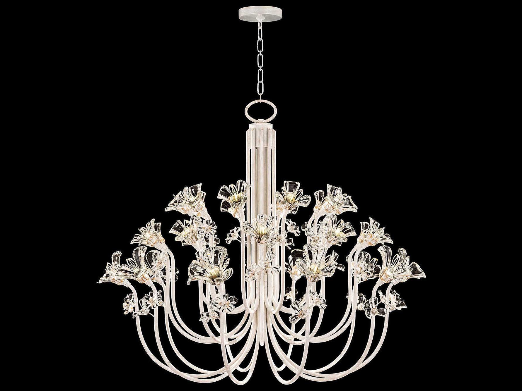 Fine Art Handcrafted Lighting Azu 30-Light White Crystal Candelabra Chandelier